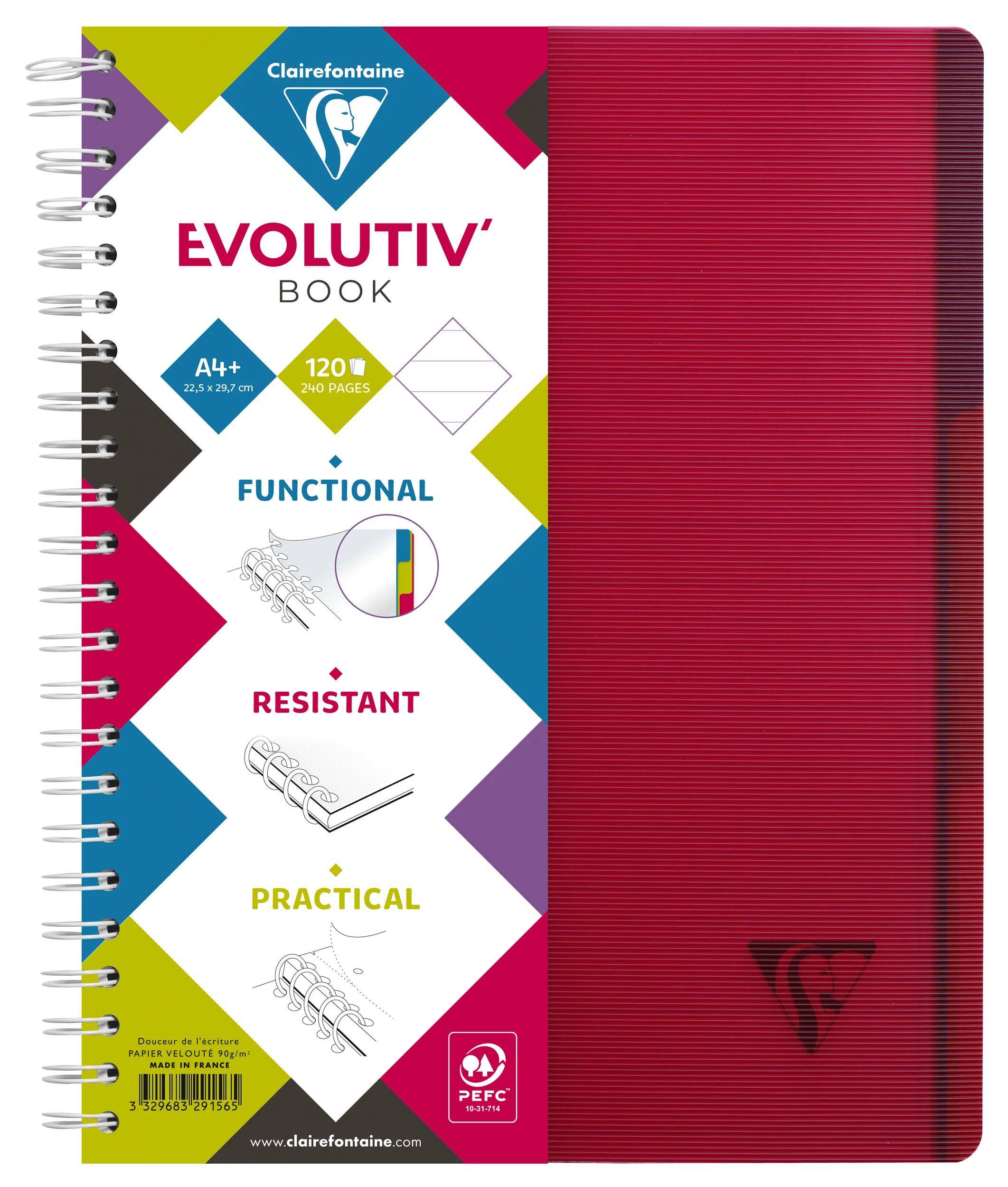 Clairefontaine 5x Buch & Deckel 22,5x29,7cm 120 Blatt liniert sortiert 329156C