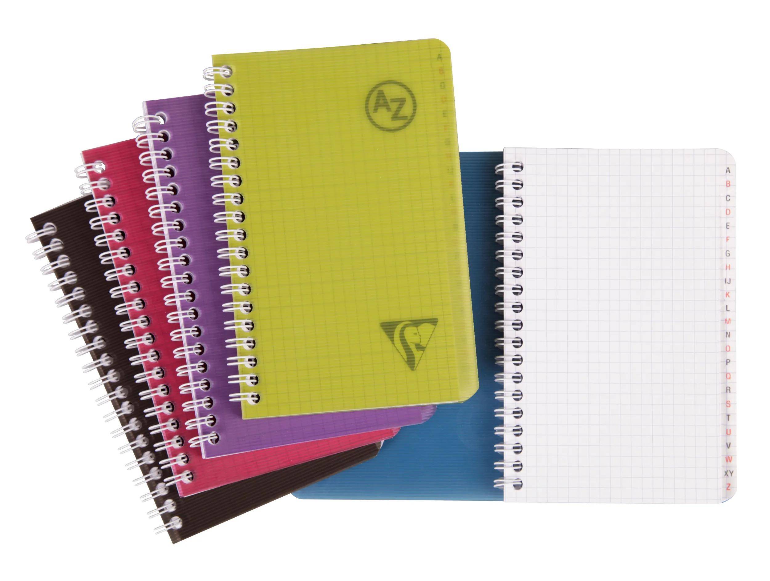 Clairefontaine 10x Adressbuch 11x17cm 50 Blatt 90g kariert sortiert 329235C