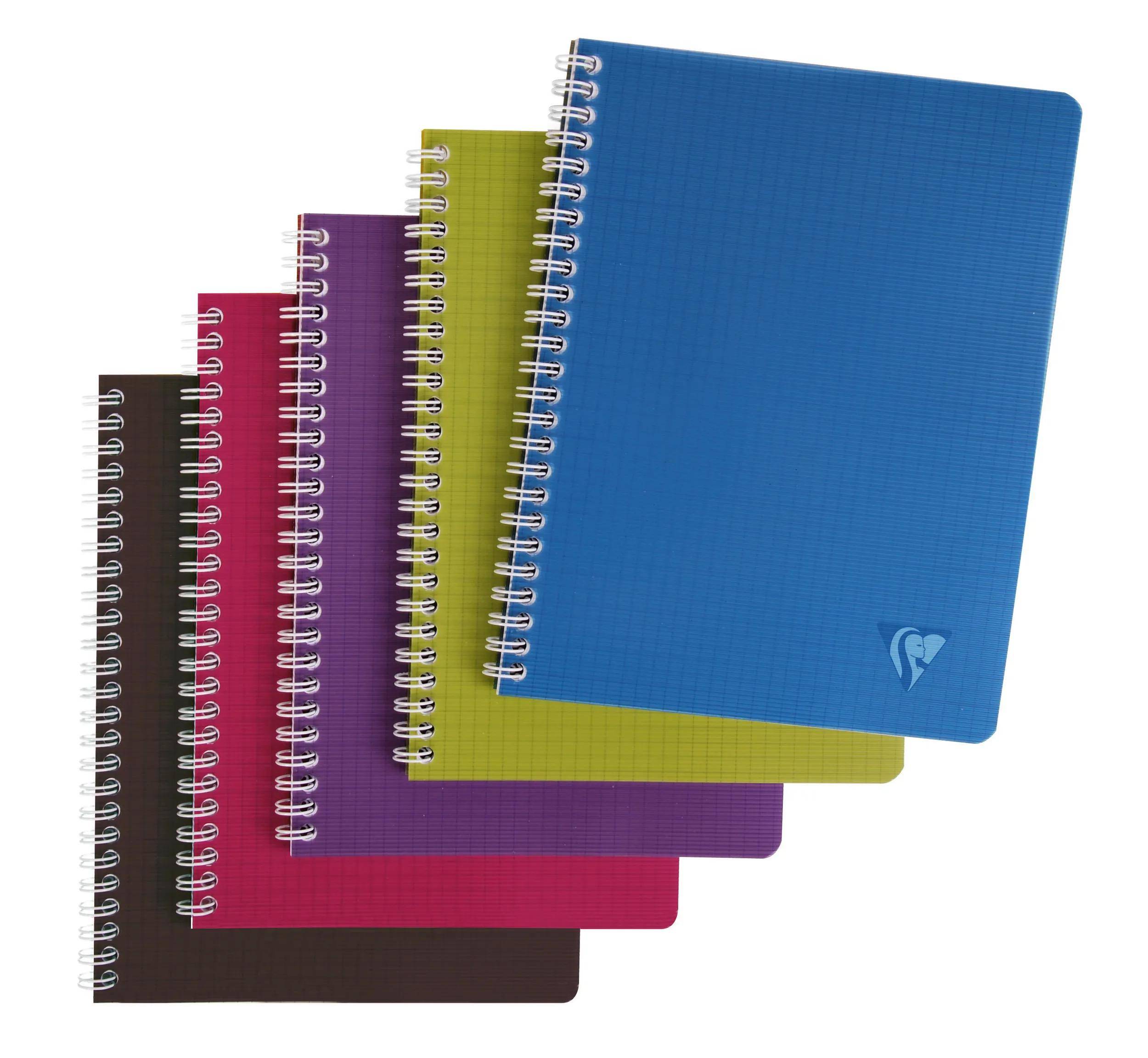Clairefontaine 10x Spiralheft 17x22 cm 50 Bl 90g kariert, PP Sortiert 329725C
