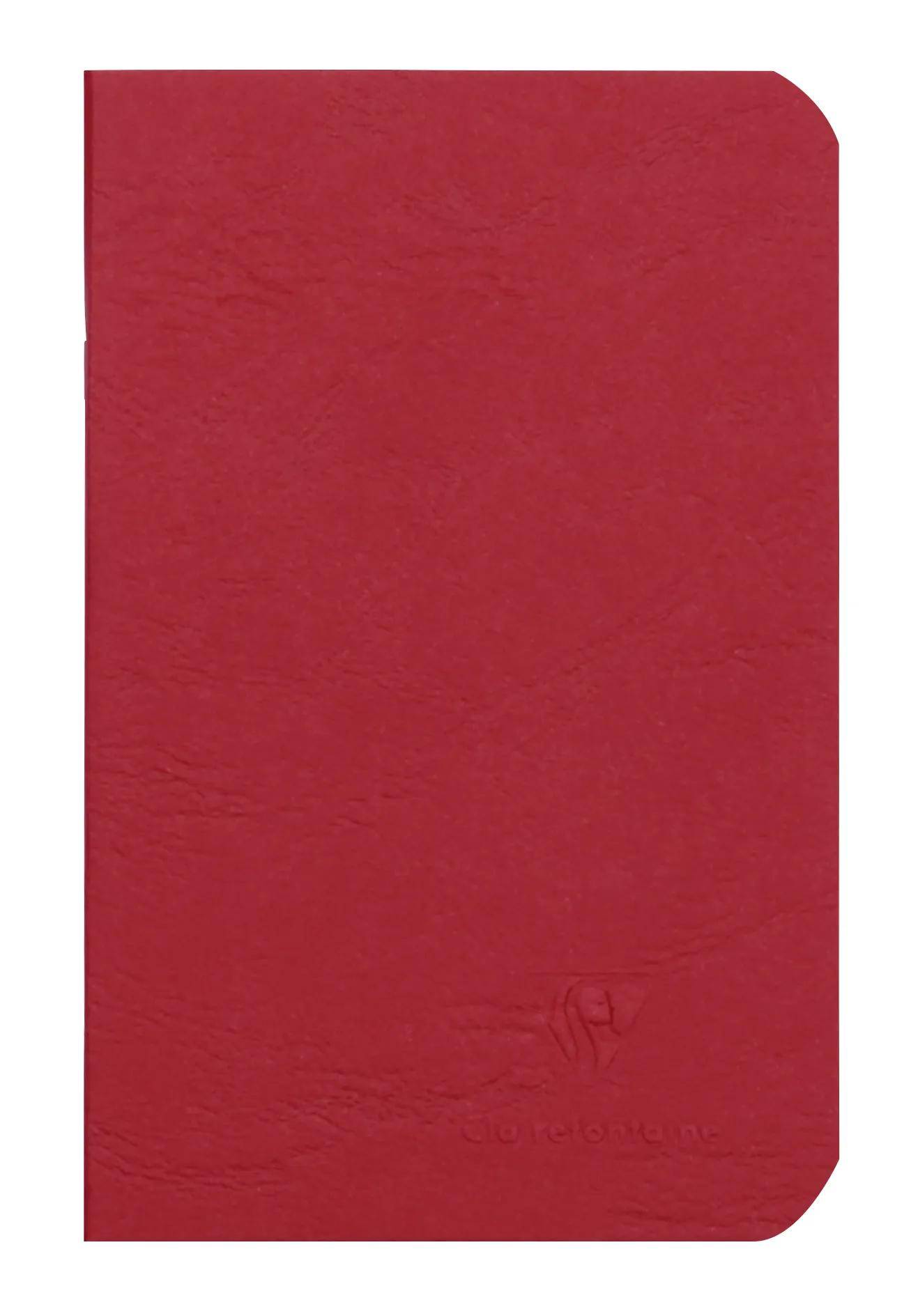 Rot gebundenes Notizbuch oder Journaleinband aus Leder mit abgerundeten Ecken auf weißem Hintergrund.