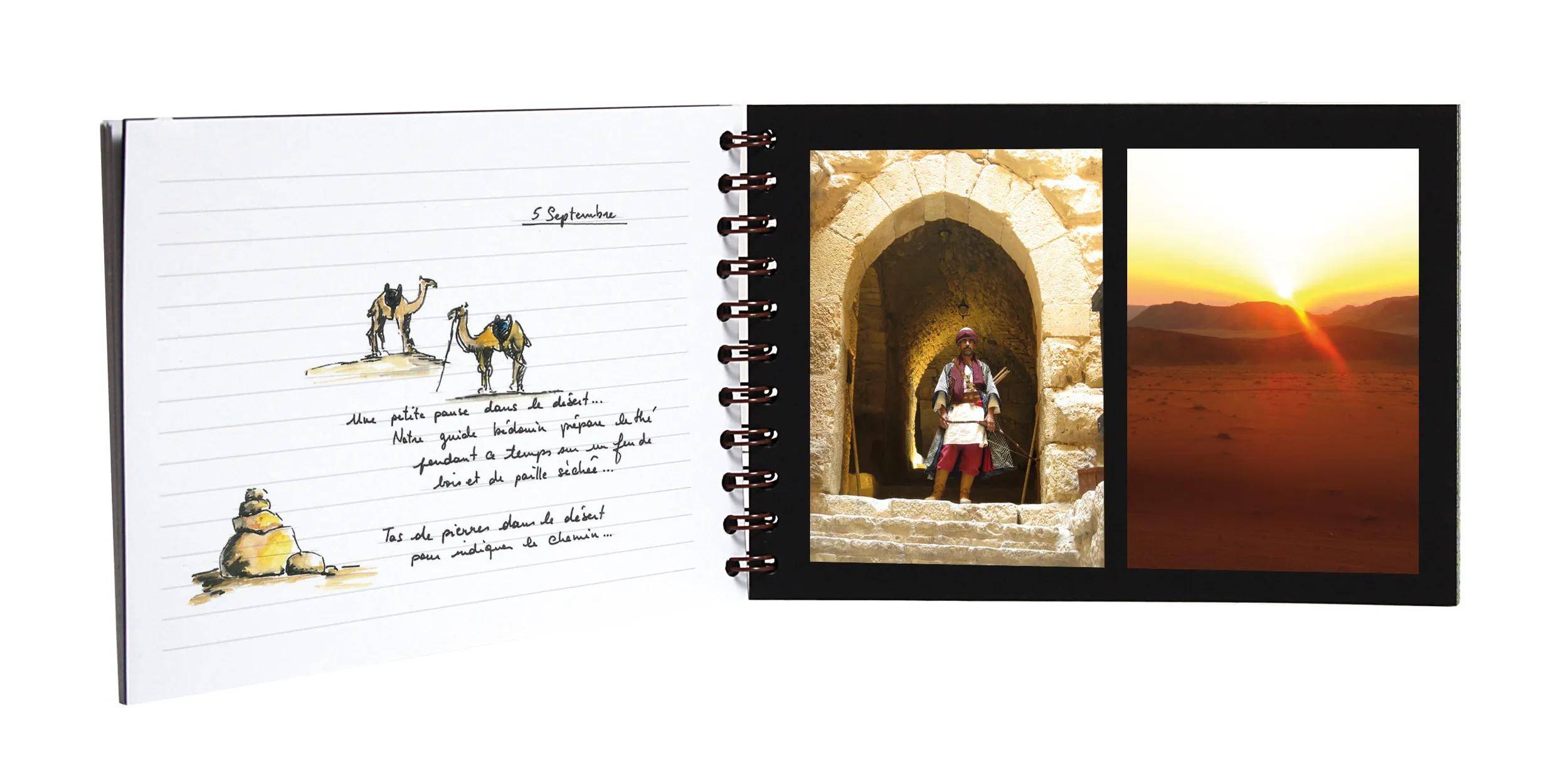 Clairefontaine 5x Reisealbum Age Bag A5 quer liniert / blanko 40 Bl Rot 781162C