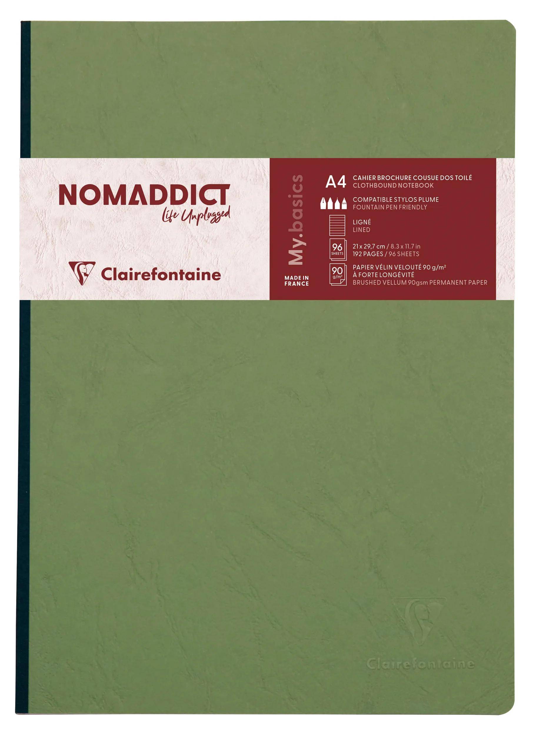 Clairefontaine 5x Notizbuch AgeBag A4 Leine liniert 96 Blatt - Grün 791463C