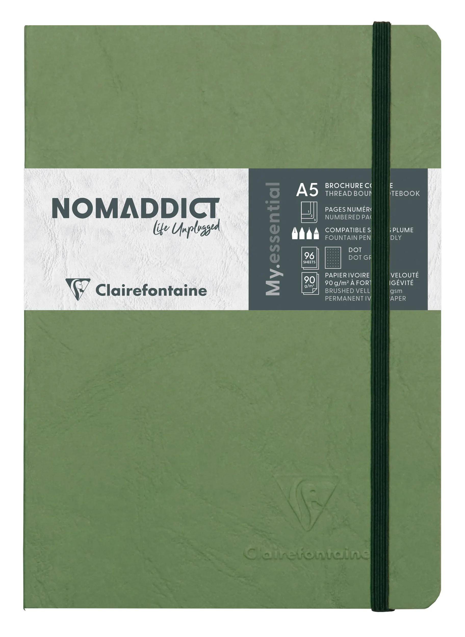 Clairefontaine 5x Notizbuch Age Bag My.Essential A5 96 Blatt Grün 793433C