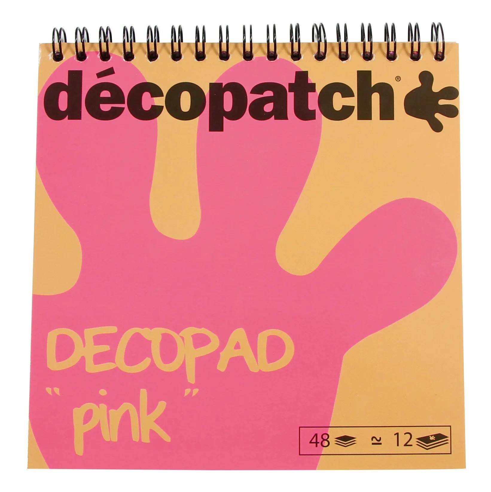 Décopatch 5x Décopad, Block 48 Bl Décopatch-Papier 15x15 cm, rosa Rosa BLOC02O