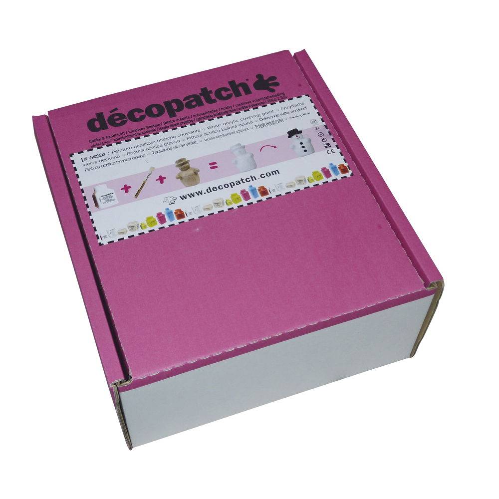 Décopatch 60x Gesso 70g , weiße Acrylfarbe, FR/EN/DE/NL/IT/SE/AR - Weiß GE70AO