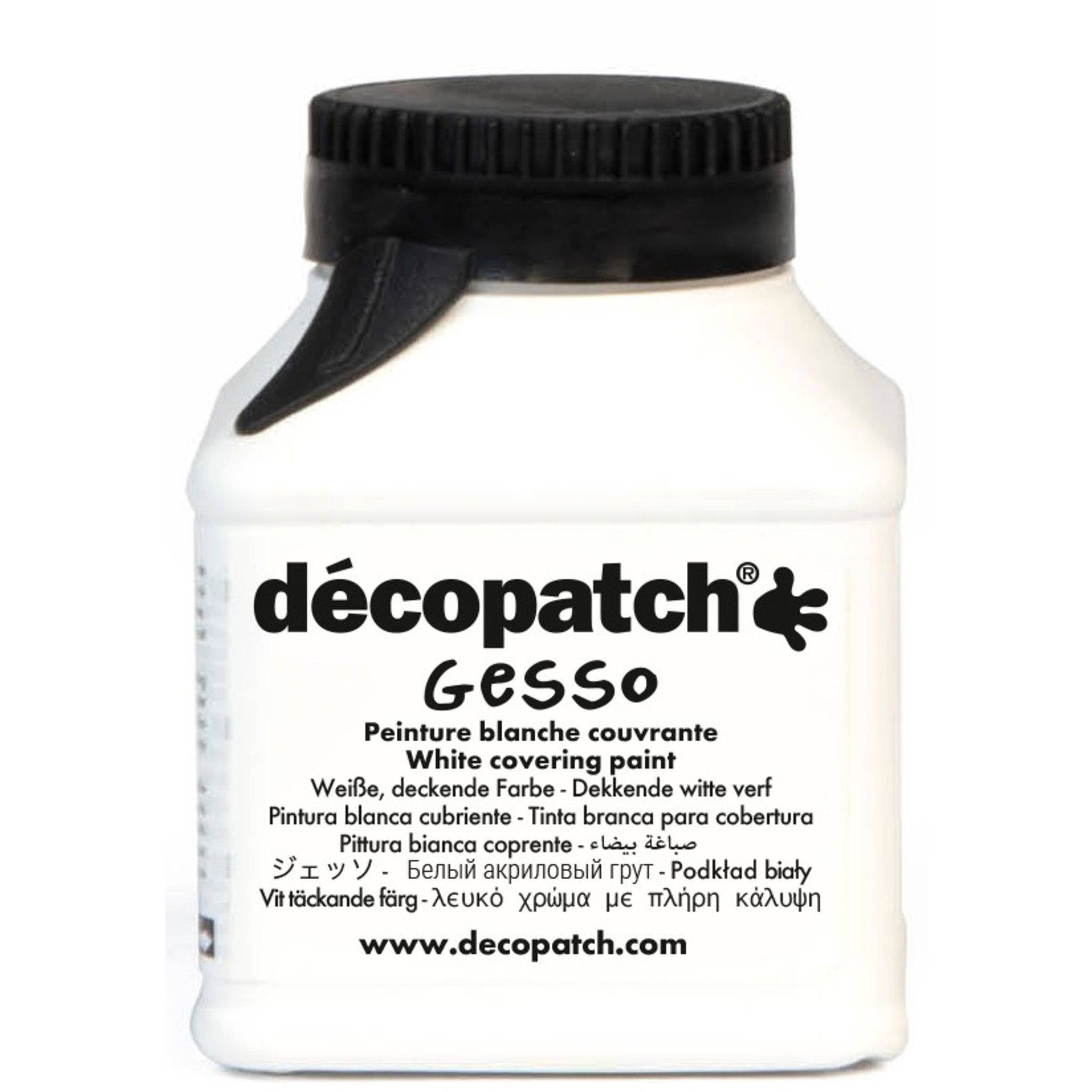 Décopatch 60x Gesso 70g , weiße Acrylfarbe, FR/EN/DE/NL/IT/SE/AR - Weiß GE70AO