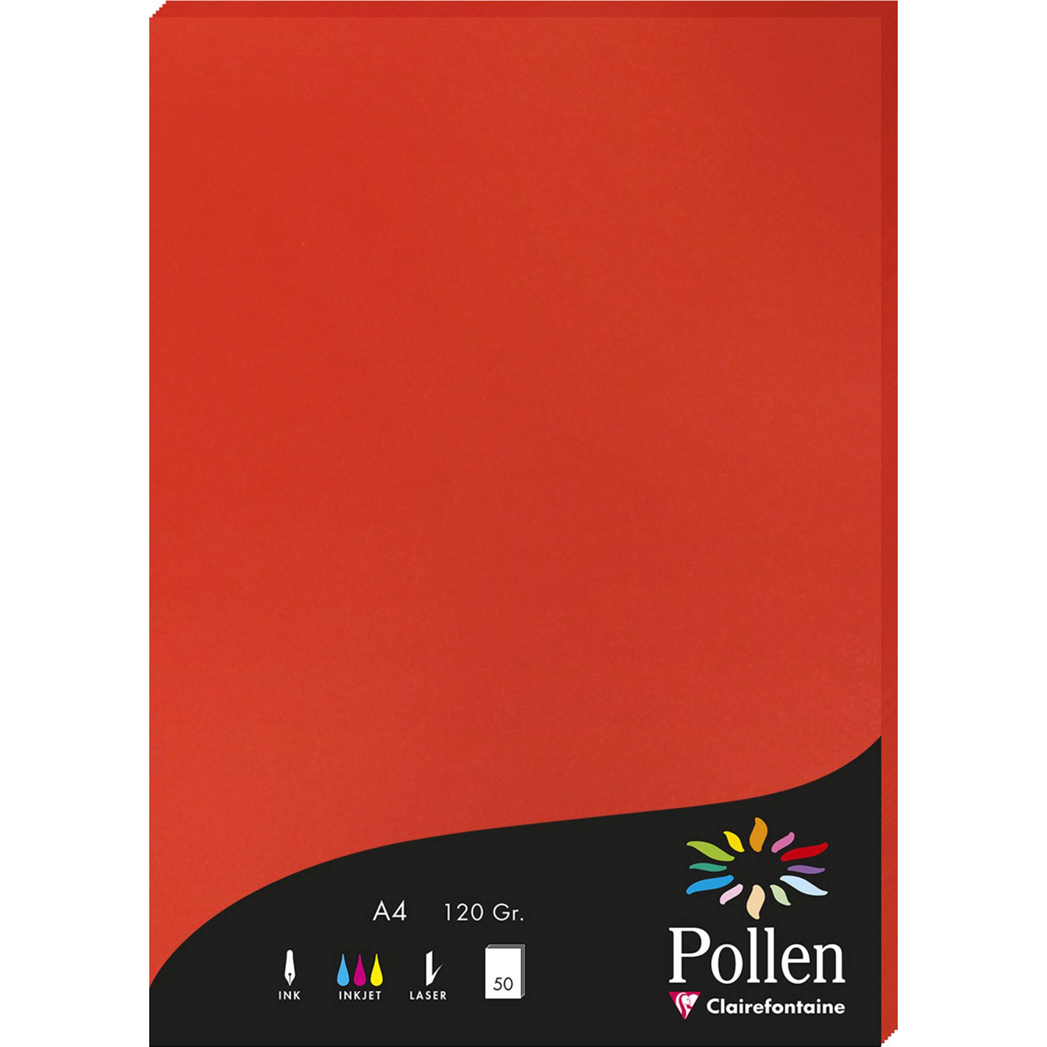 Pollen 10x Papier A4 Pollen 120g 50 Blatt - Korallenrot 44267C