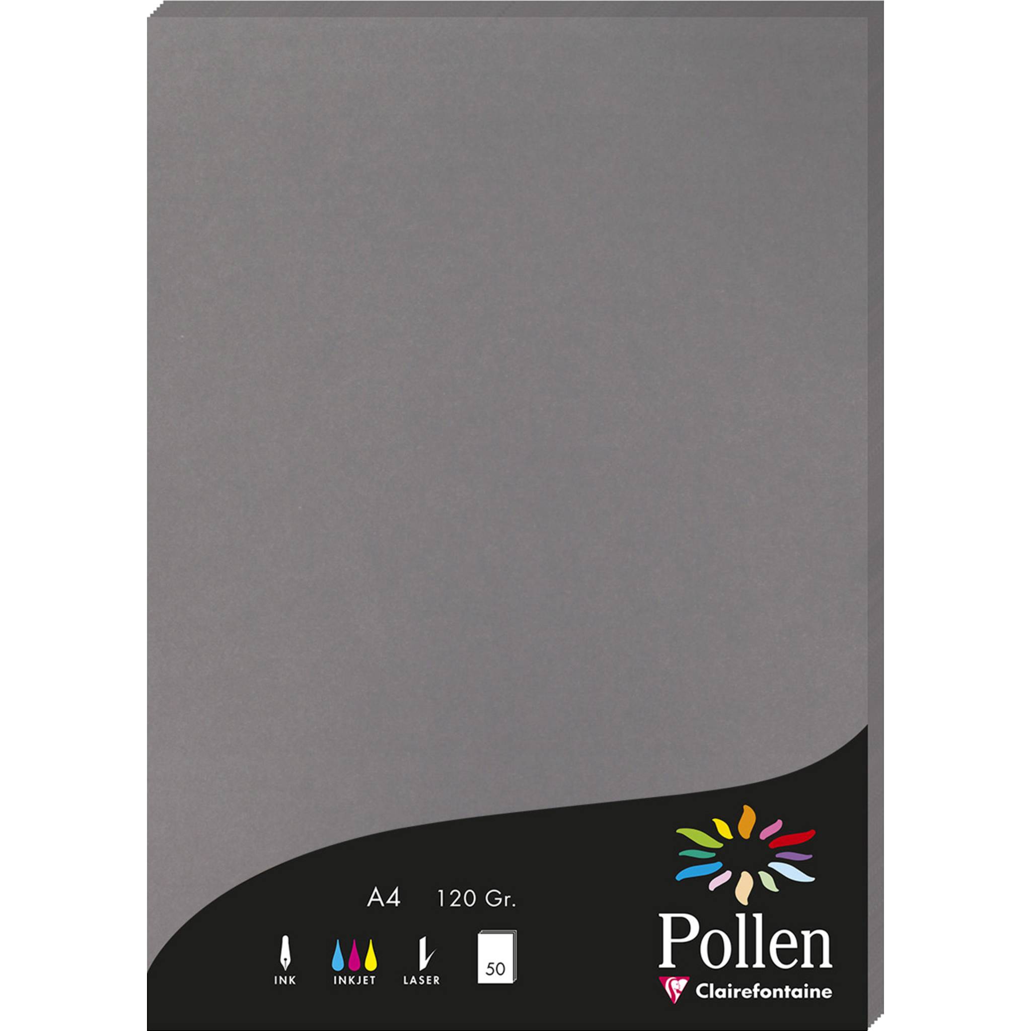 Pollen 10x Papier A4 Pollen 120g 50 Blatt - Stahlgrau 4283C