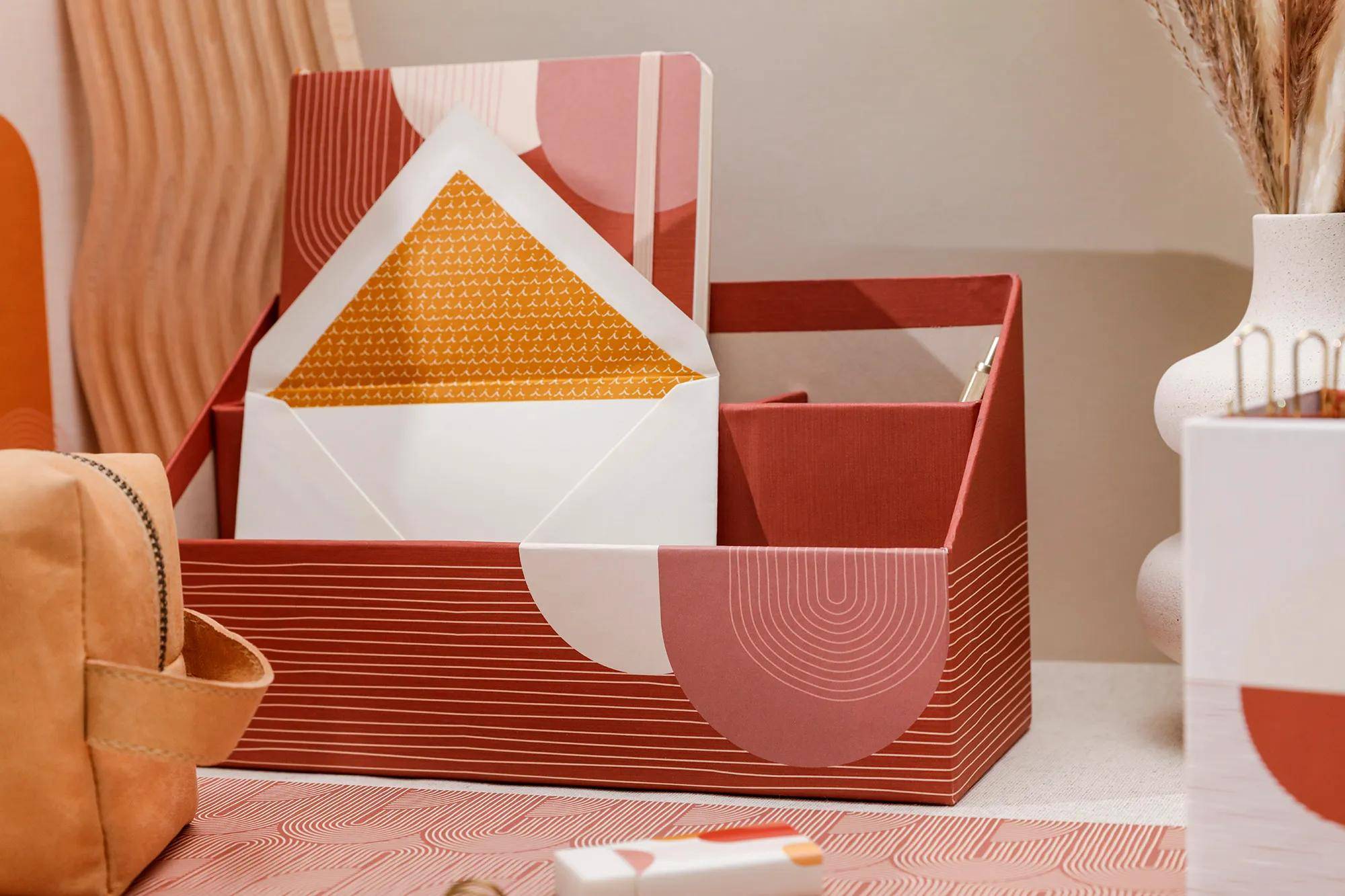 Clairefontaine 4x Terracotta, Briefablage 25x10x14 cm 116077C