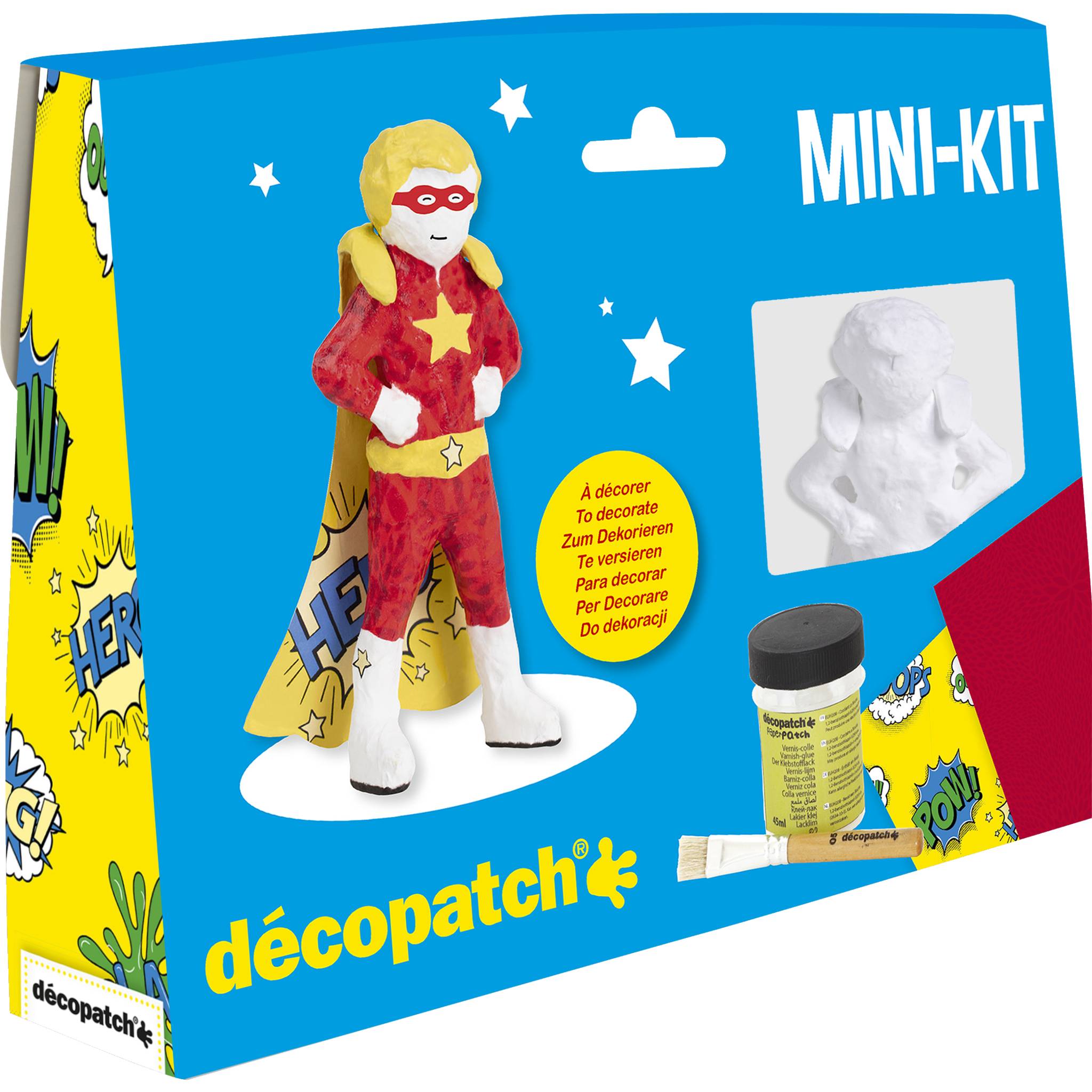 Décopatch 5x Mini-Set Superheld 4,5x19x13,5cm - Kartonbraun KIT046C