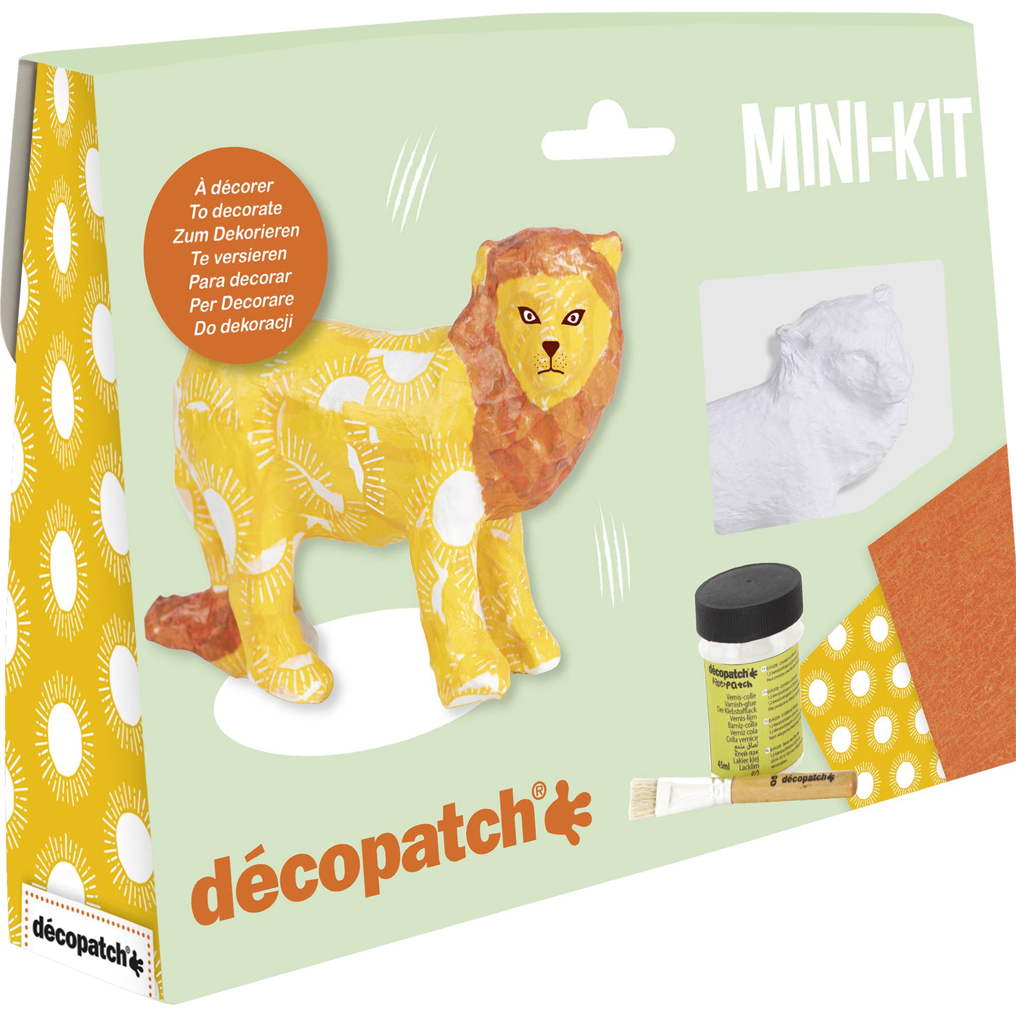 Décopatch 5x Mini-Set Löwe 4,5x19x13,5cm - Kartonbraun KIT048C