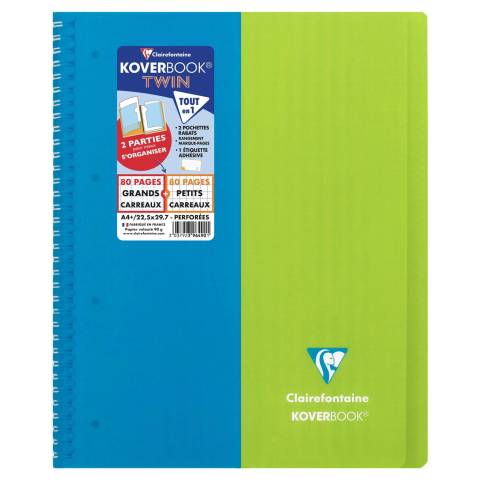 Clairefontaine 5x KB TWIN RI A4+ 80P SEY + 80P 5X5 ASS. - Sortiert 396490C