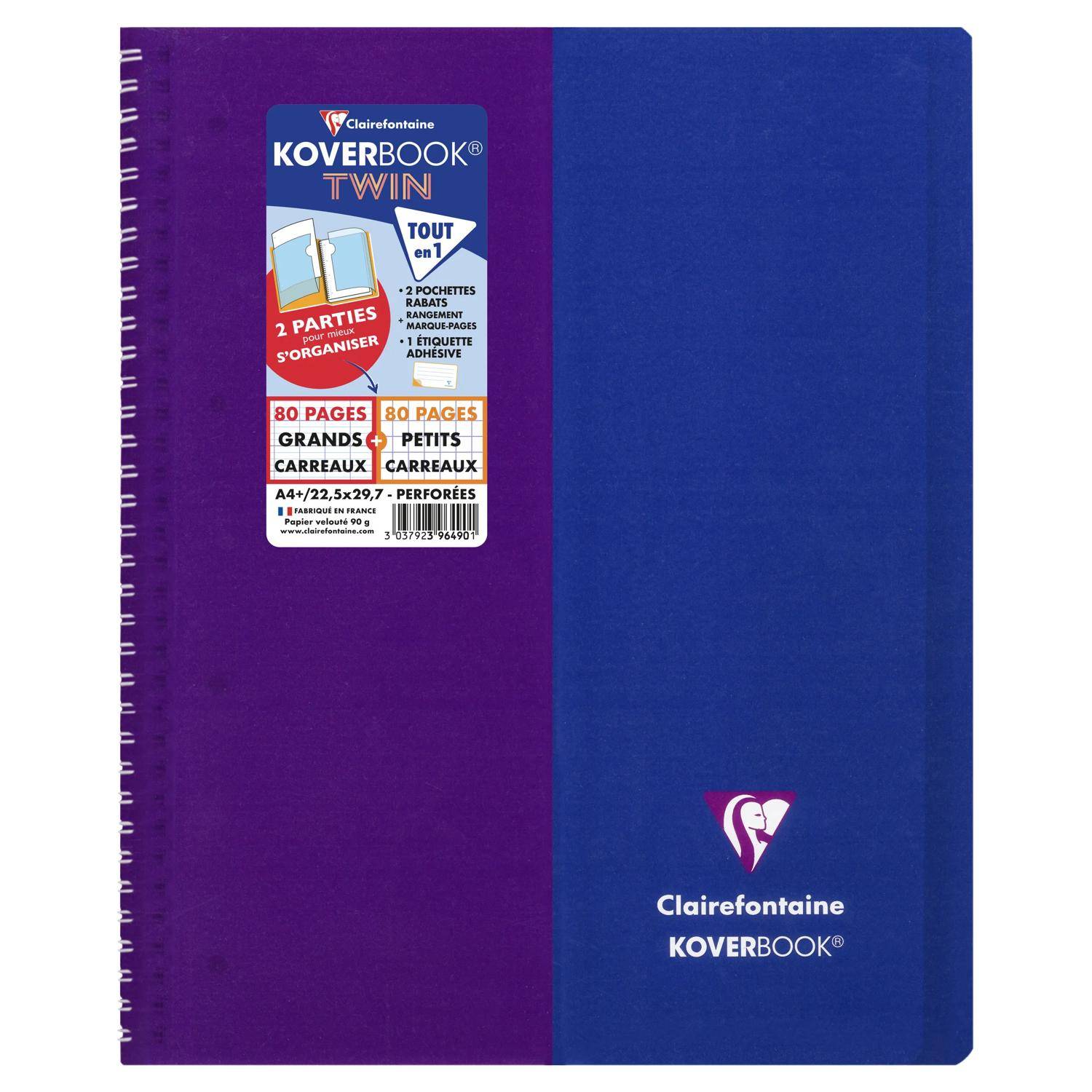 Clairefontaine 5x KB TWIN RI A4+ 80P SEY + 80P 5X5 ASS. - Sortiert 396490C