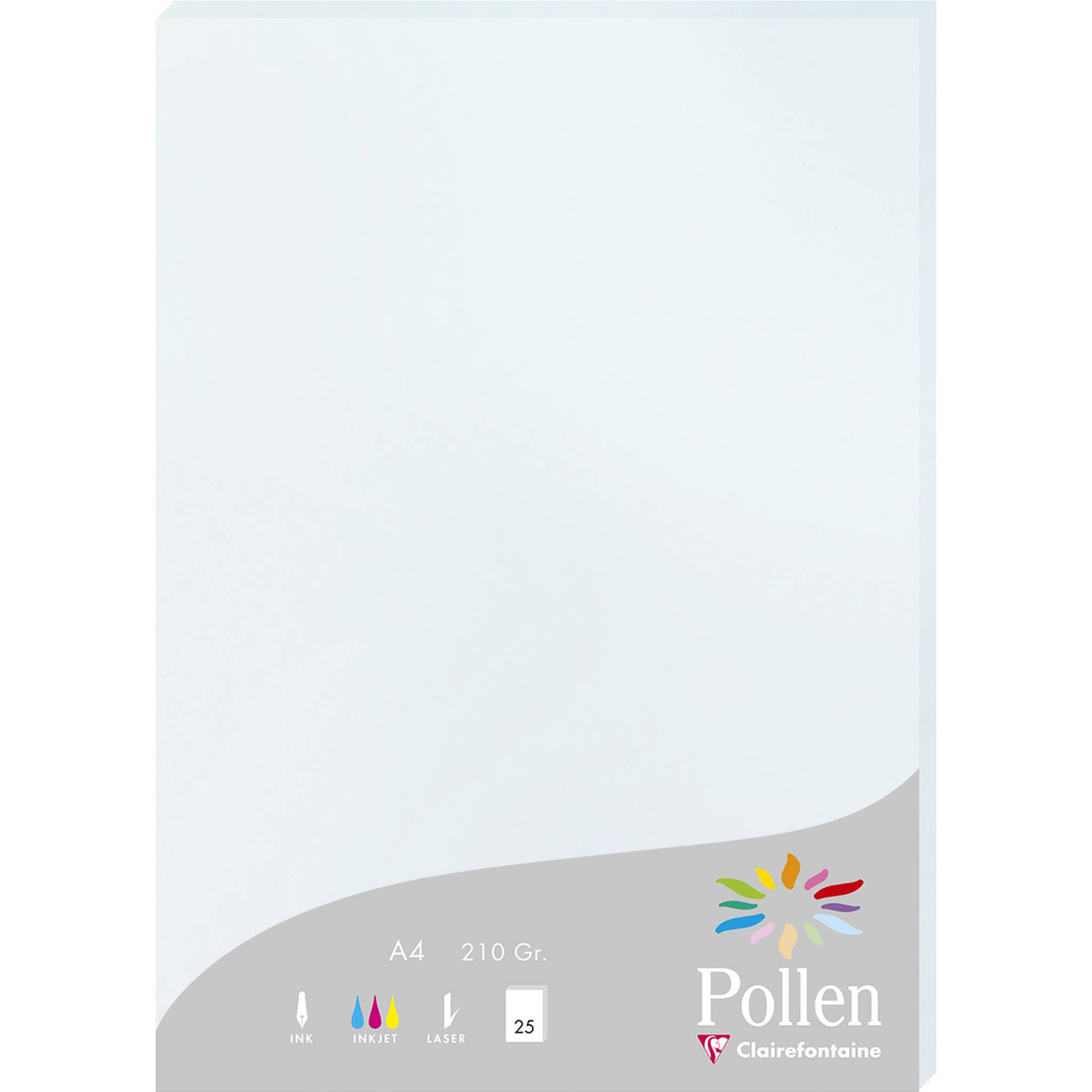 Pollen 10x Packung mit 25 Blatt Pollen A4 210x297 210g/m2 - Blau 24201C