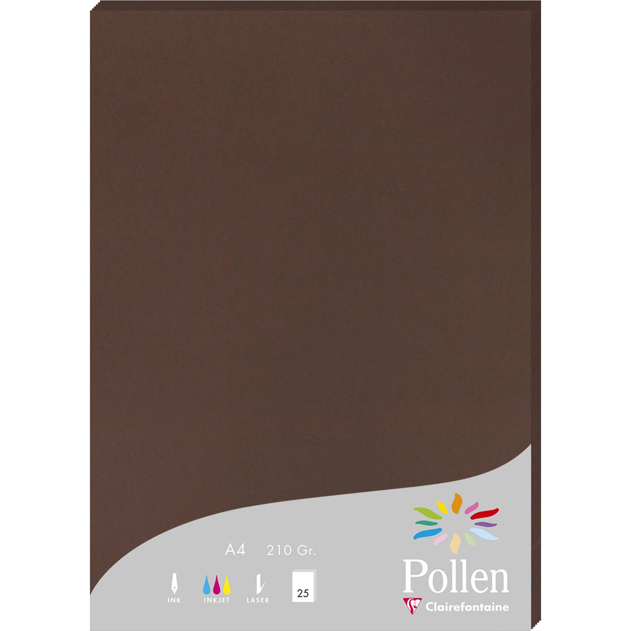 Pollen 10x Packung mit 25 Blatt Pollen A4 210x297 210g/m2 - Kakao 24202C