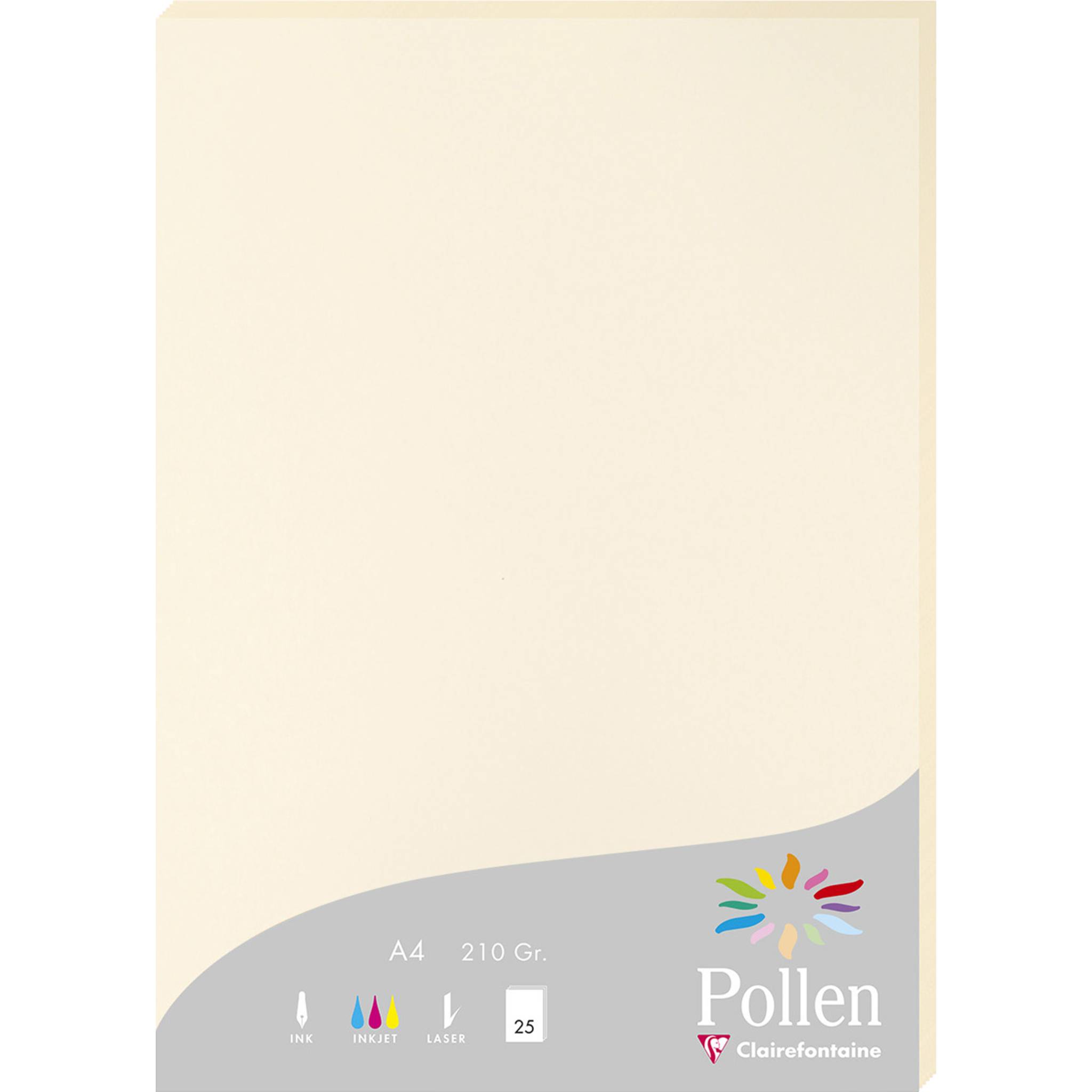 Pollen 10x Packung mit 25 Blatt Pollen A4 210x297 210g/m2 - Elfenbein 24204C