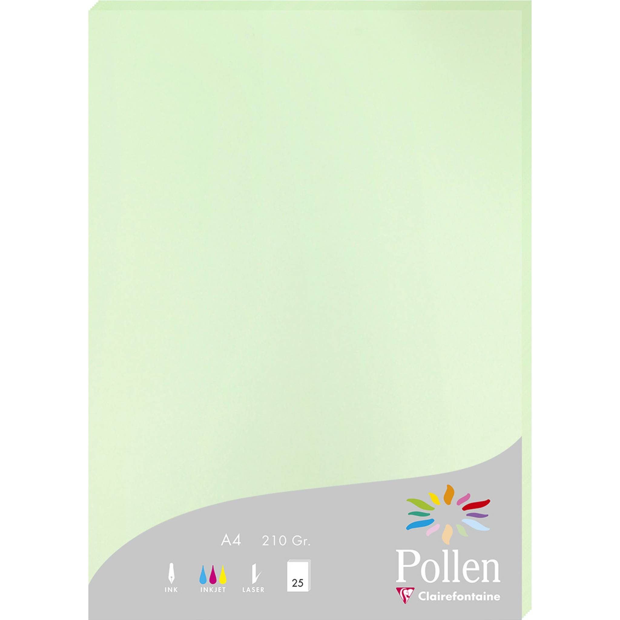 Pollen 10x Packung mit 25 Blatt Pollen A4 210x297 210g/m2 - Grün 24205C
