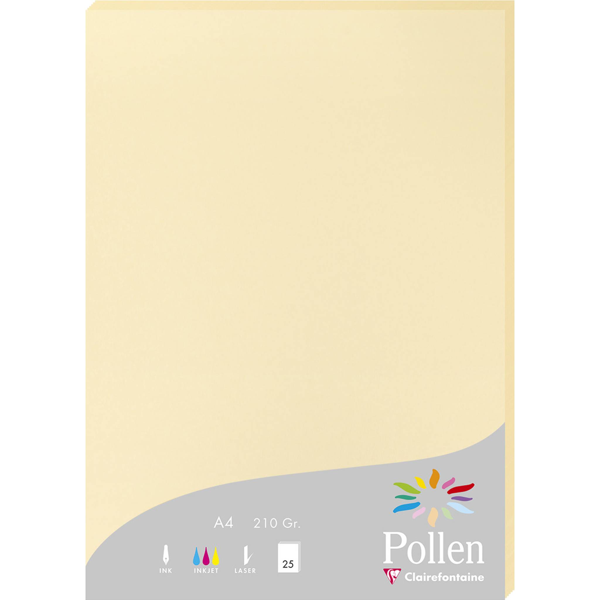 Pollen 10x Packung mit 25 Blatt Pollen A4 210x297 210g/m2 - Chamois 24206C