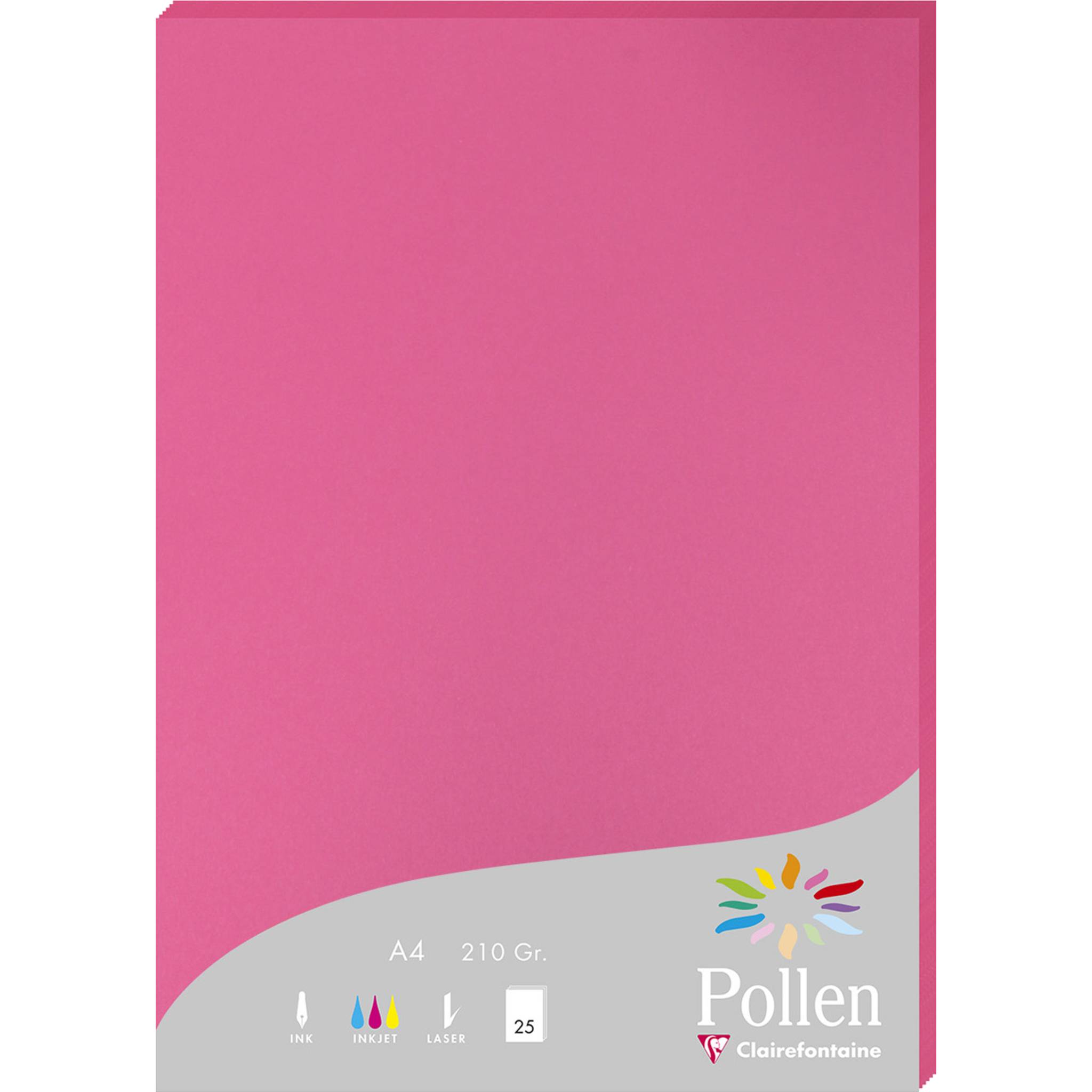 Pollen 10x Packung mit 25 Blatt Pollen A4 210x297 210g/m2 - Fuchsienrosa 24221C