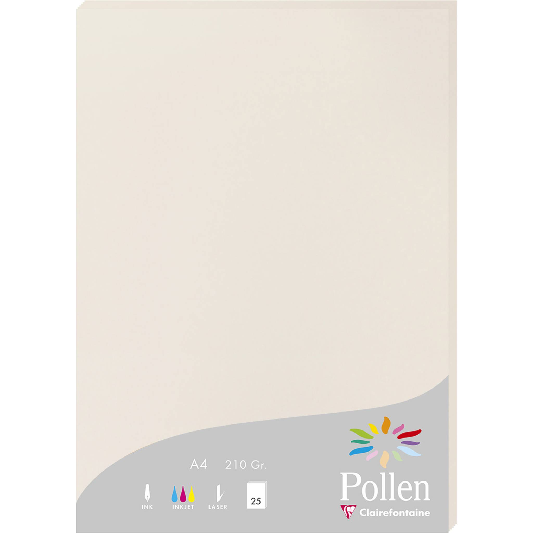Pollen 10x Packung mit 25 Blatt Pollen A4 210x297 210g/m2 - Perlgrau 24268C
