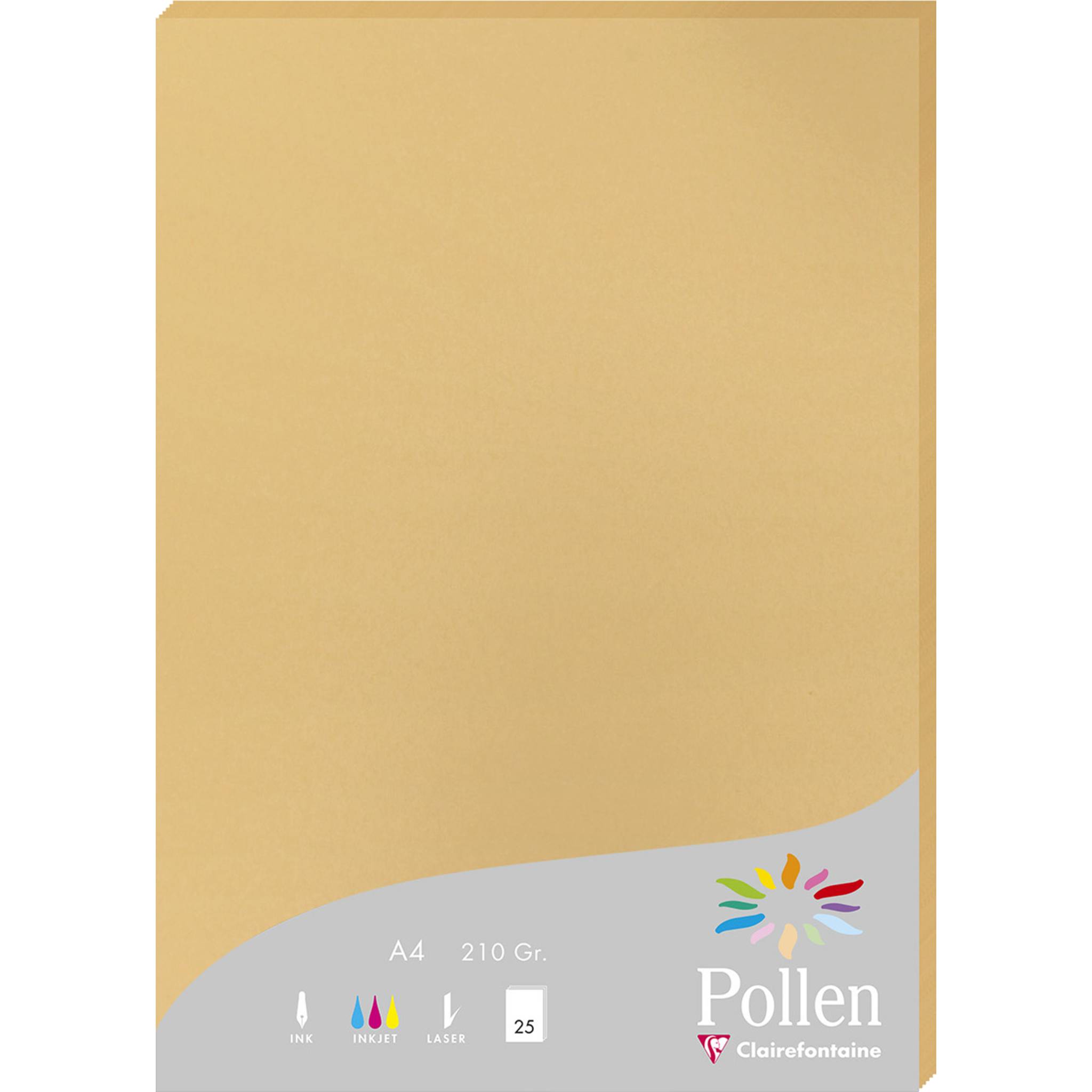 Pollen 10x Packung mit 25 Blatt Pollen A4 210x297 210g/m2 - Karamell 24279C
