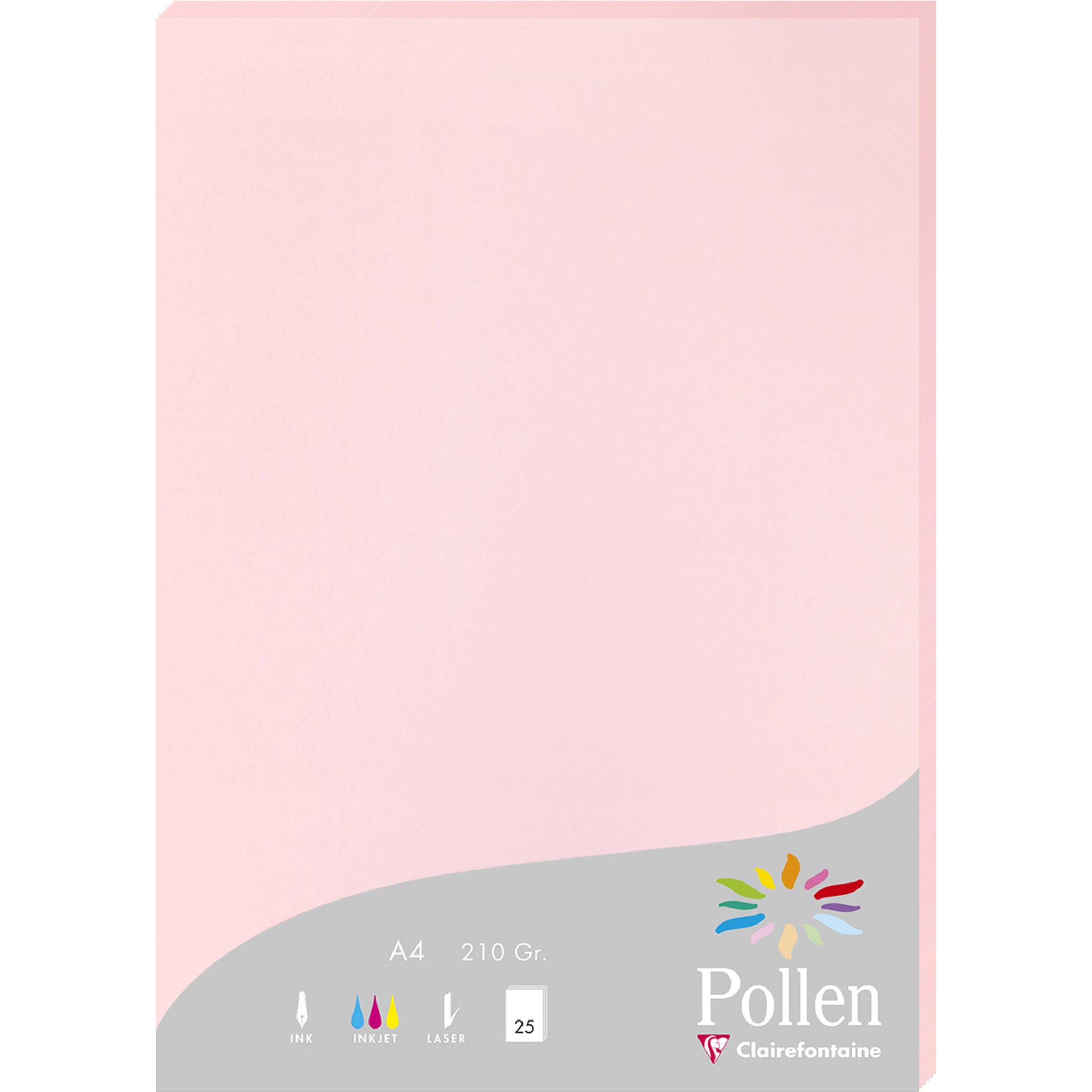 Pollen 10x Packung mit 25 Blatt Pollen A4 210x297 210g/m2 - Rosa 24281C