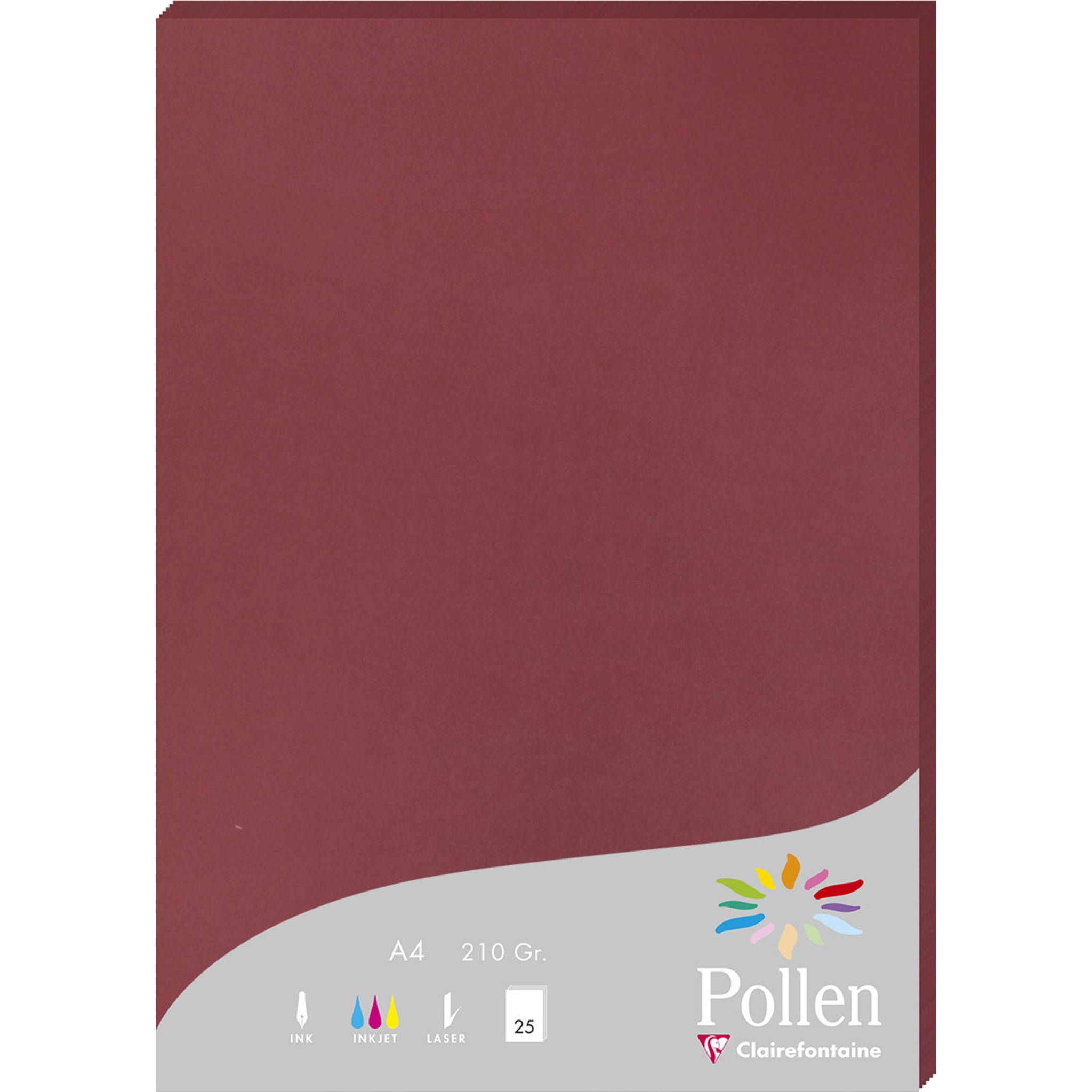 Pollen 10x Packung mit 25 Blatt Pollen A4 210x297 210g/m2 - Bordeaux 24293C
