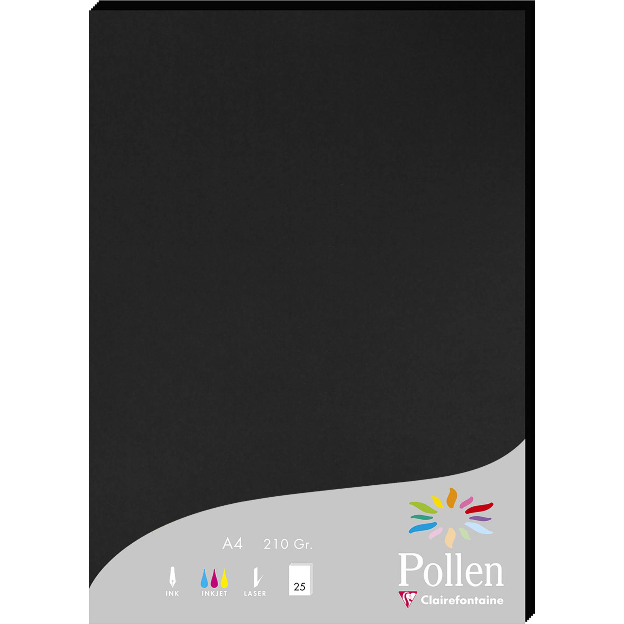 Pollen 10x Packung mit 25 Blatt Pollen A4 210x297 210g/m2 - Schwarz 24298C