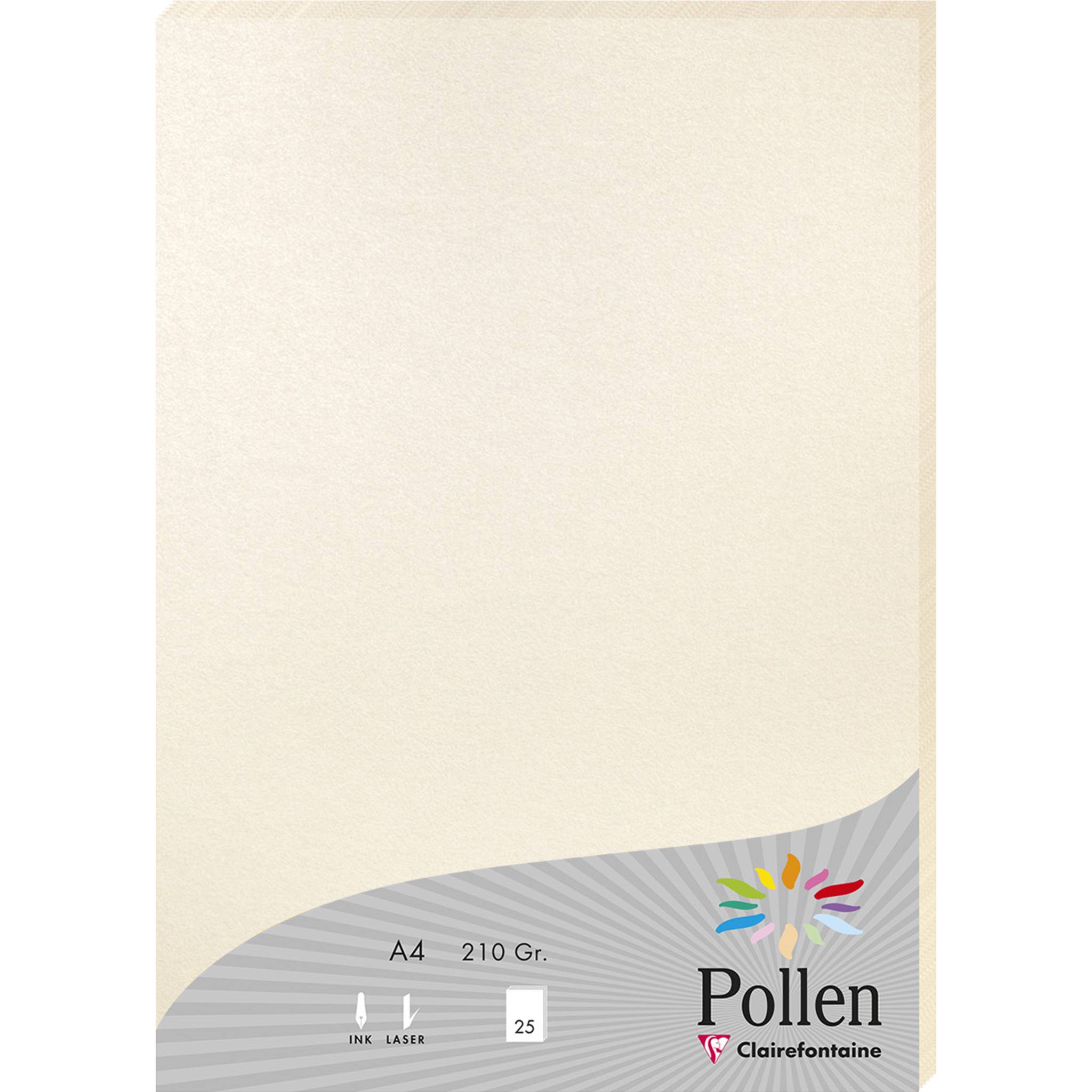Pollen 10x Packung mit 25 Bl Pollen A4 210x297 210g/m2 Elfenbeinperlmutt 24386C