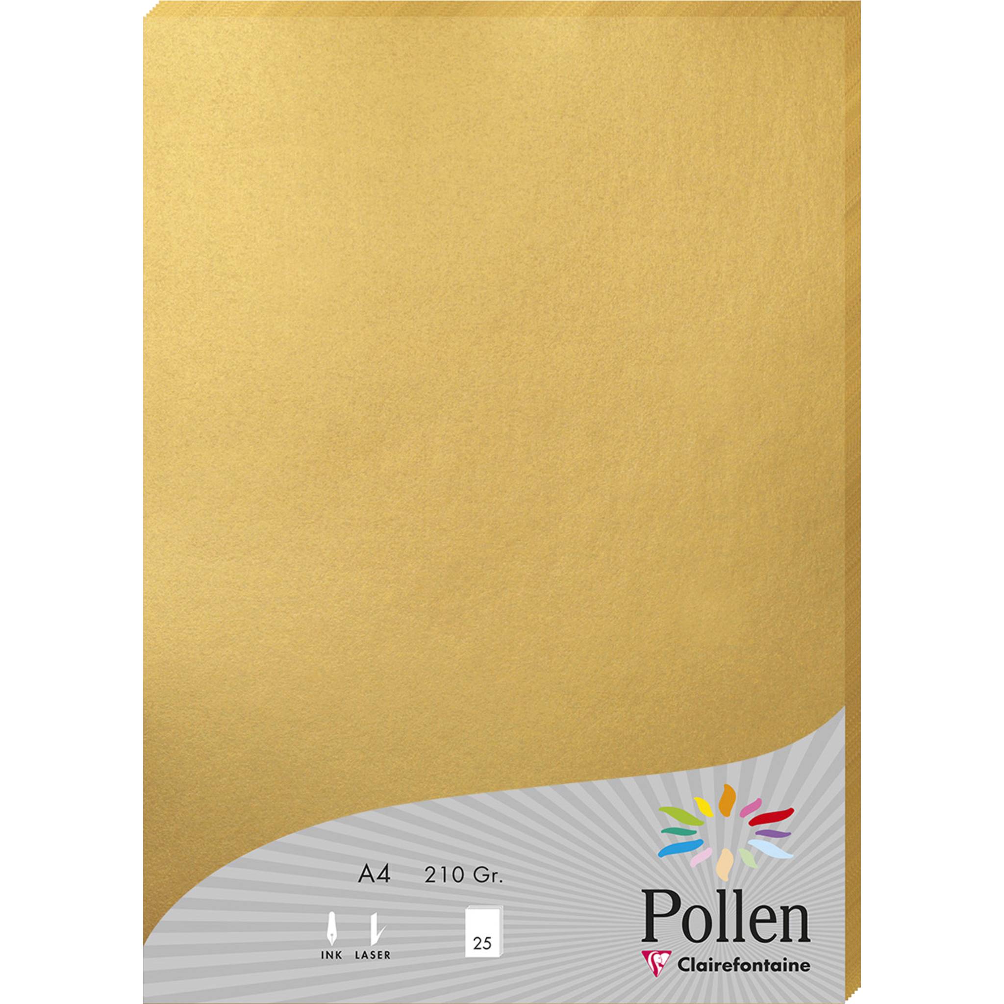 Pollen 10x Packung mit 25 Blatt Pollen A4 210x297 210g/m2 - Gold 24390C