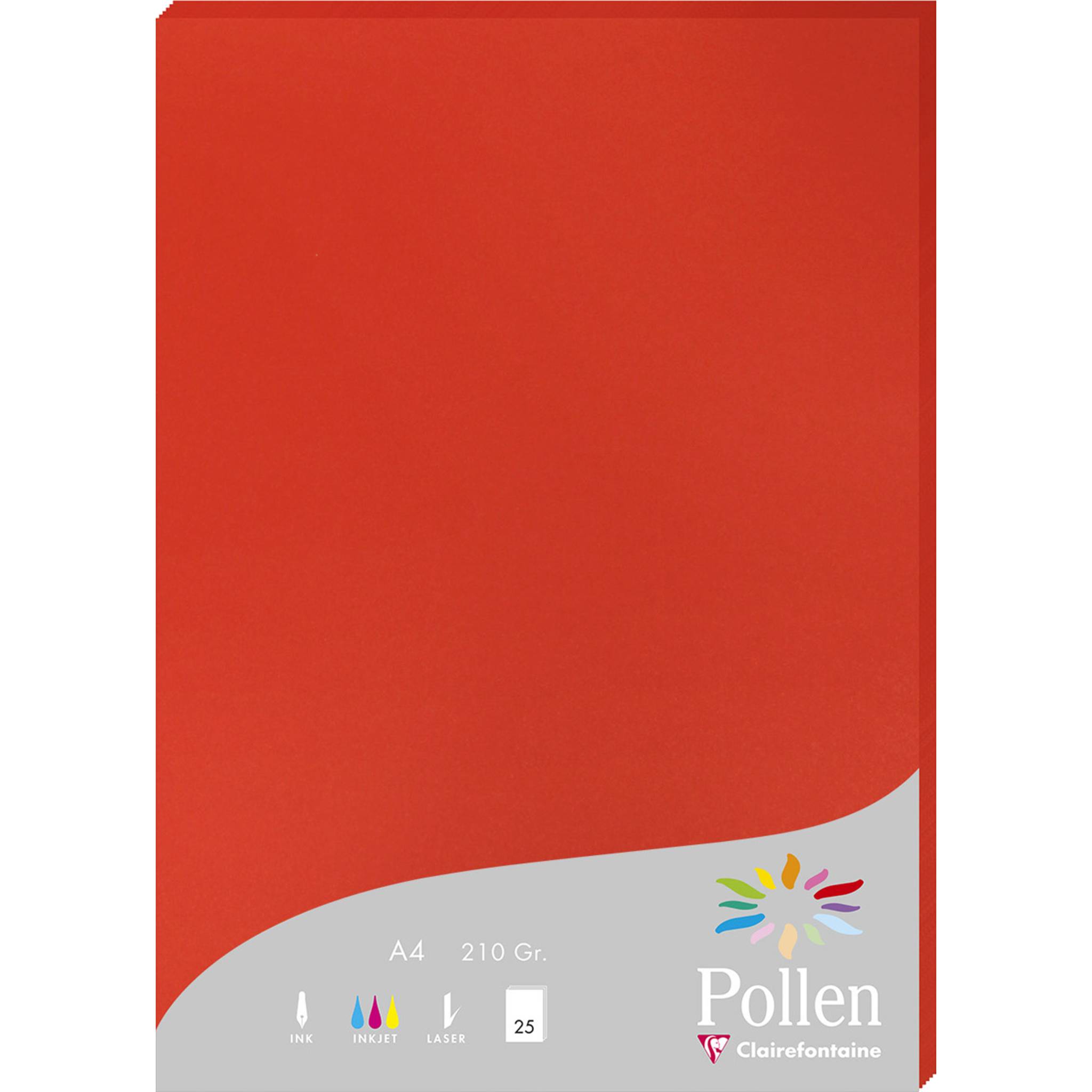 Pollen 10x Packung mit 25 Blatt Pollen A4 210x297 210g/m2 - Korallenrot 244267C
