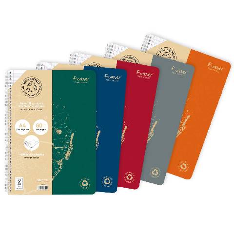 Forever 5x Forever Spiral A4 gn 90g 60Bl Seyes - Sortiert 68401C