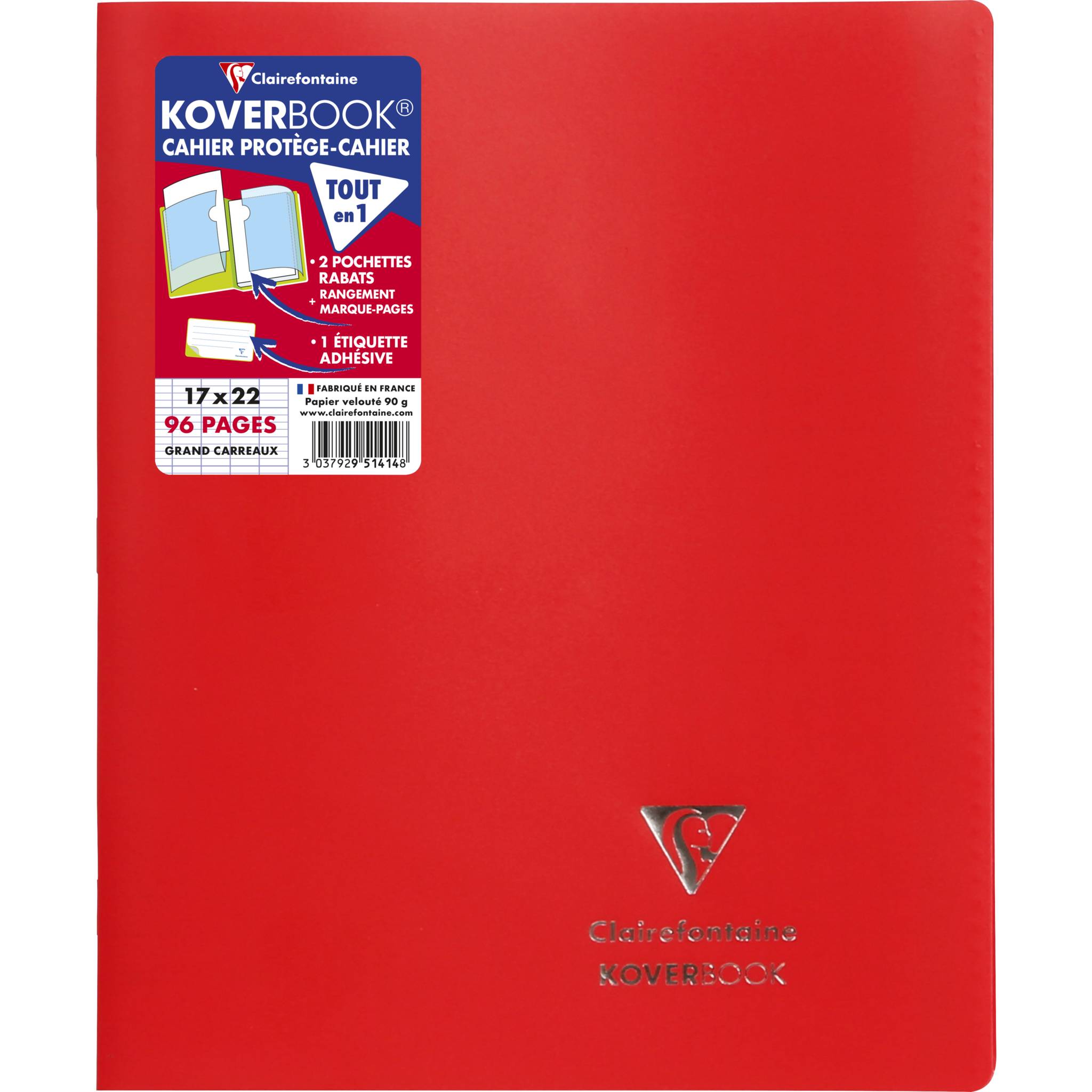 Clairefontaine 951414NRC 10x KB Heft Opak 17X22 48Bl FR-Lin rot