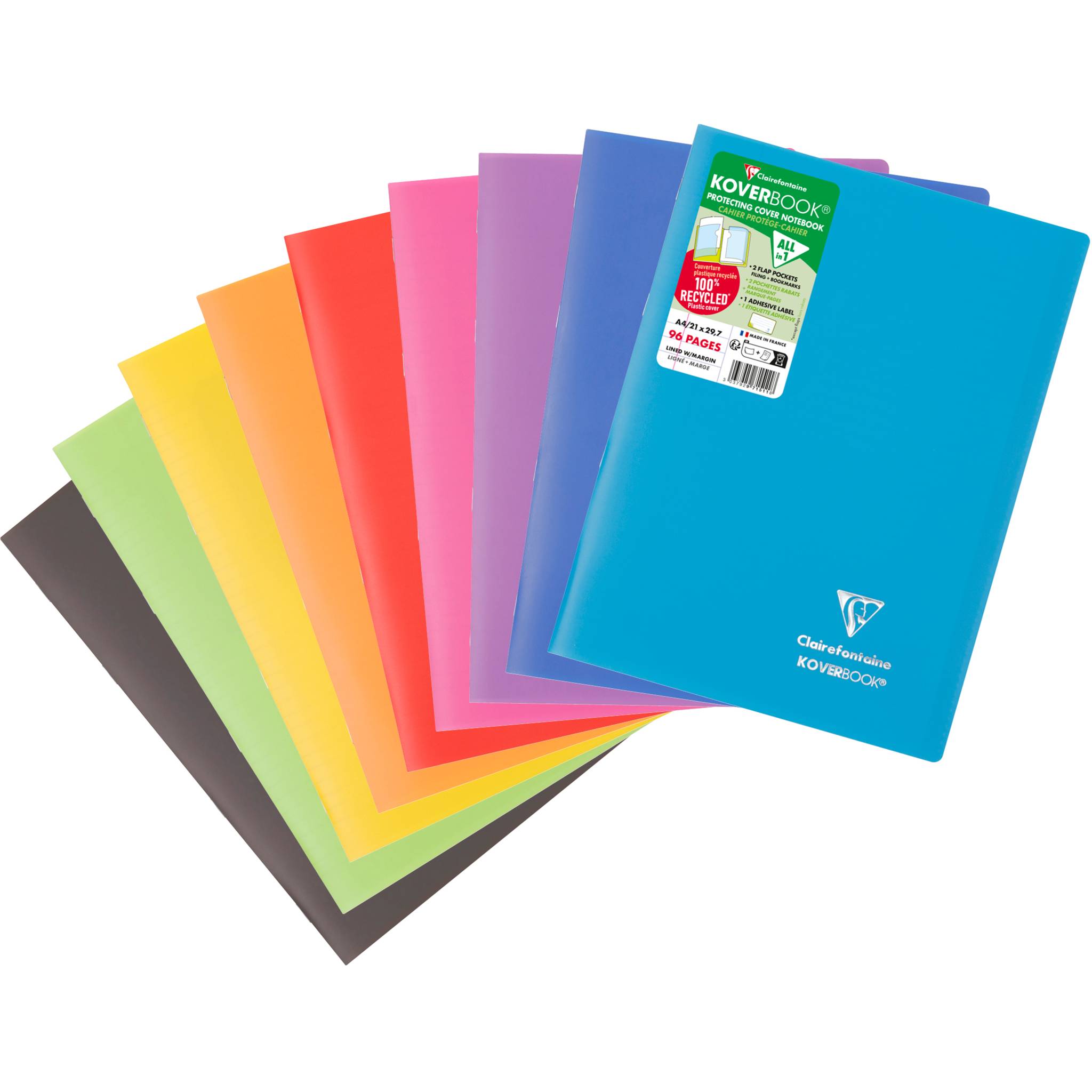 Clairefontaine 971511NRC 40x Koverb A4 CF blickd lin m R 48Bl sortiert