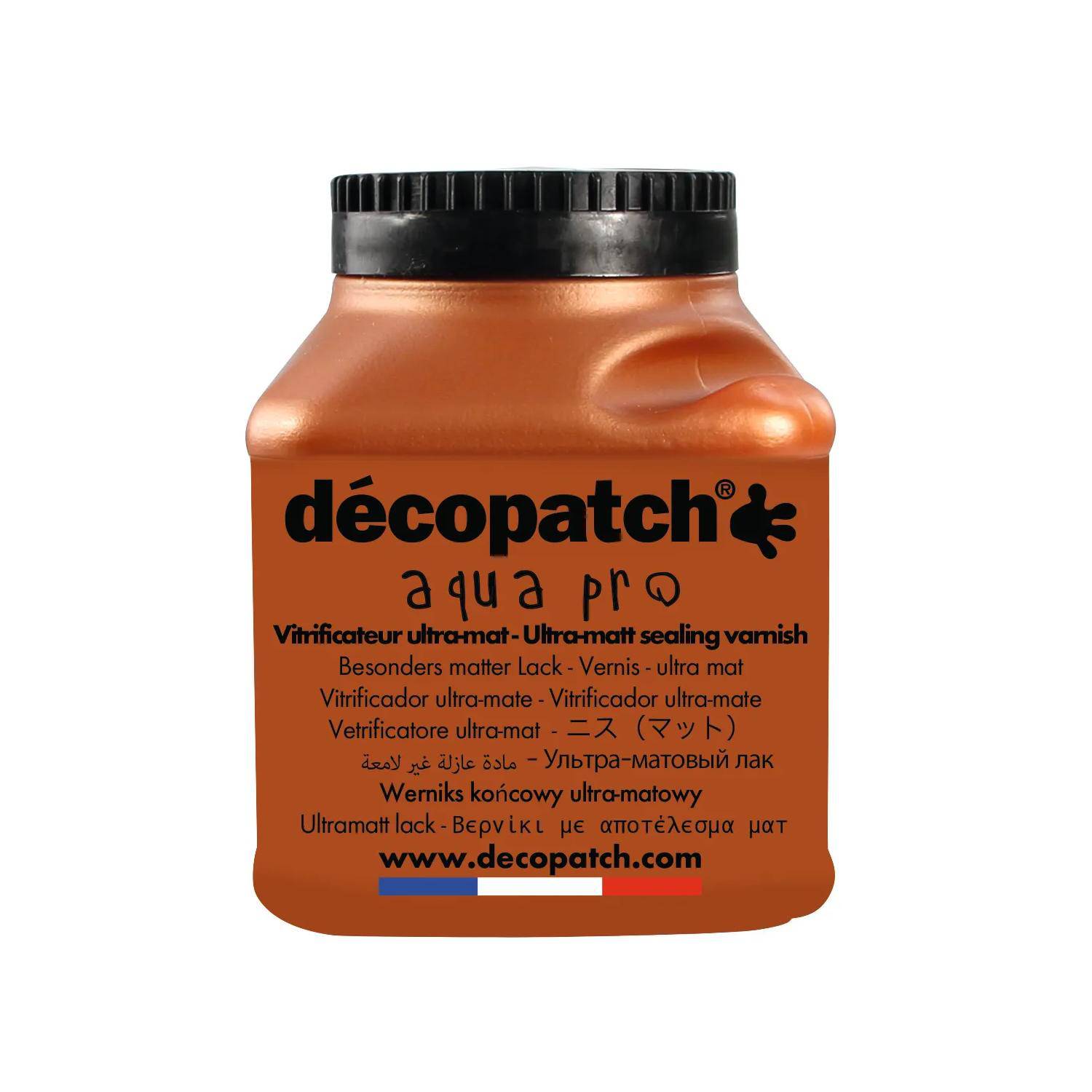 Décopatch 12x Aquapro, Klarlack ultra-matt, 180ml - Wassergrün VAUM180AO