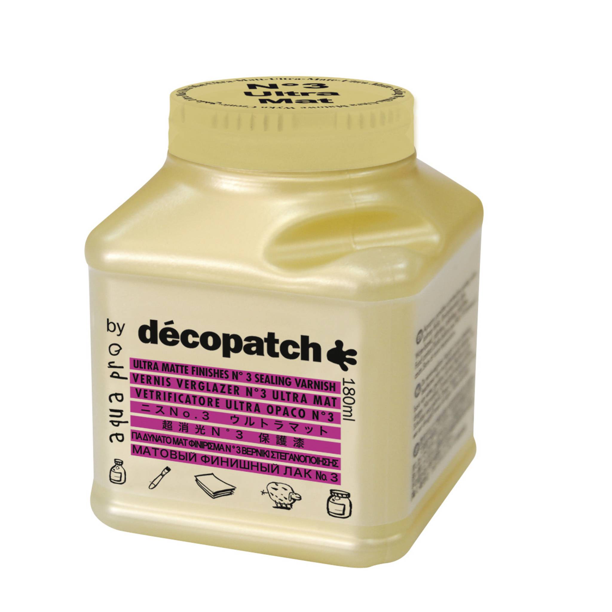 Décopatch 12x Aquapro, Klarlack ultra-matt, 180ml - Wassergrün VAUM180AO