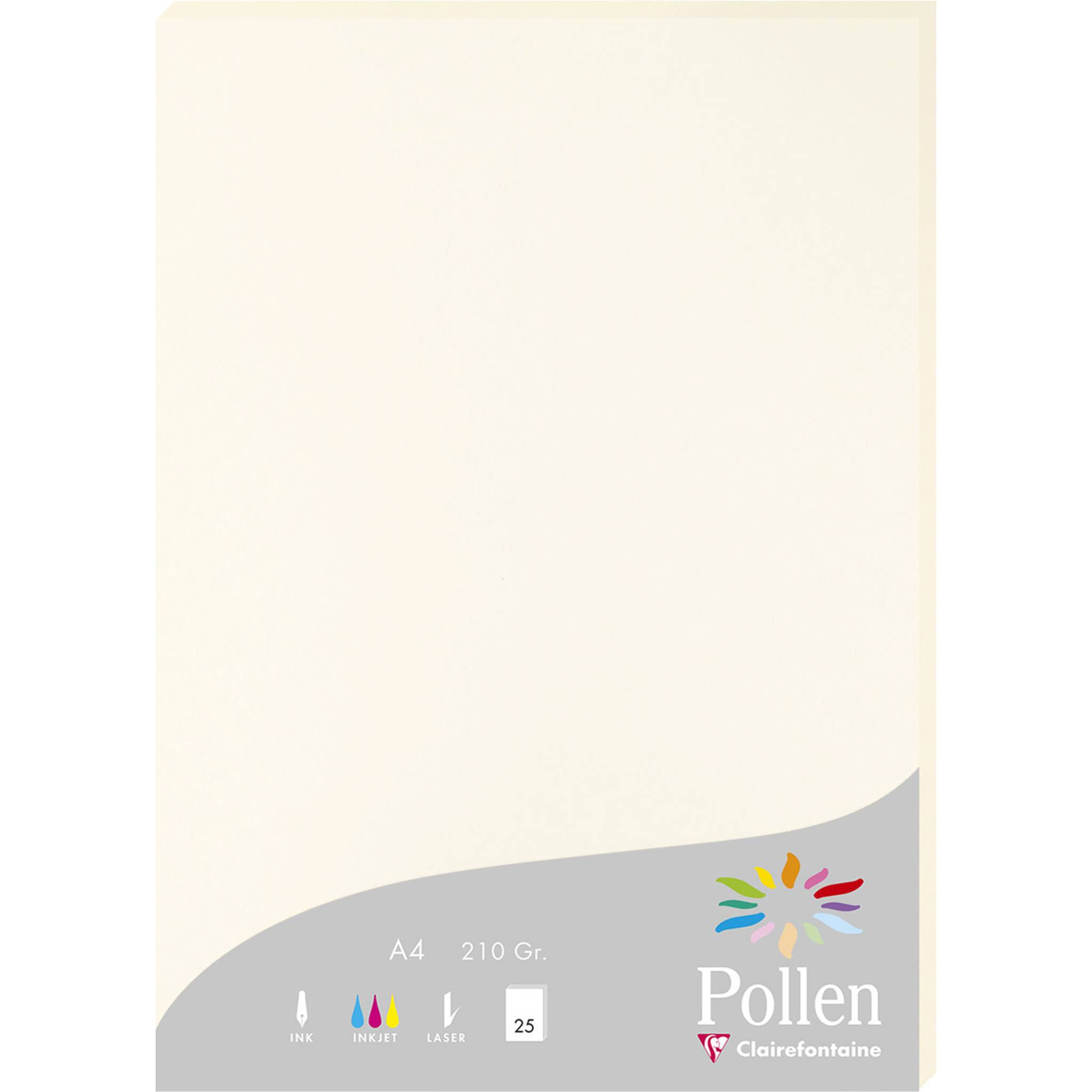 Pollen 10x Papier A4 Pollen 210g 25 Blatt - Naturweiß 56010C