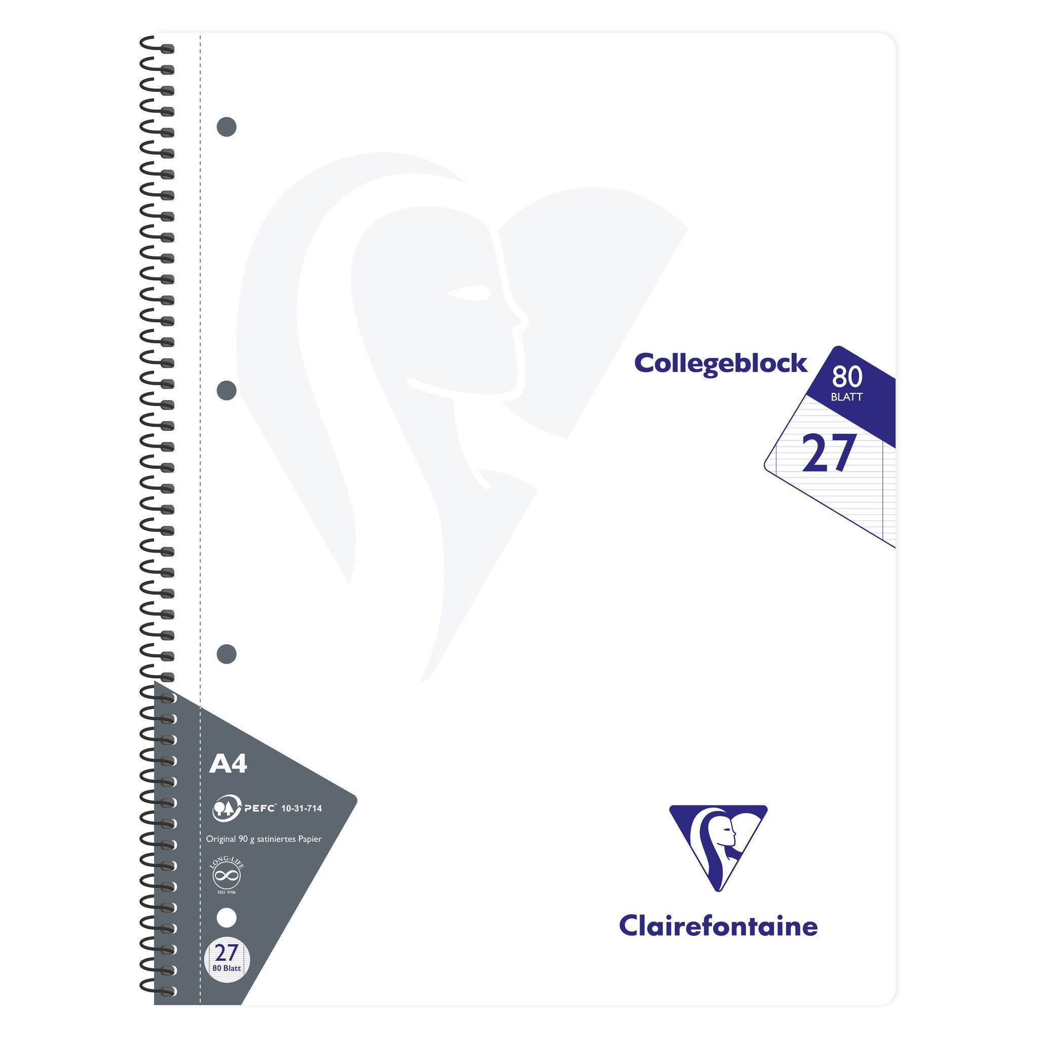 Clairefontaine 20x Collegeblock, 80 Blatt liniert Farben sortiert 307227C