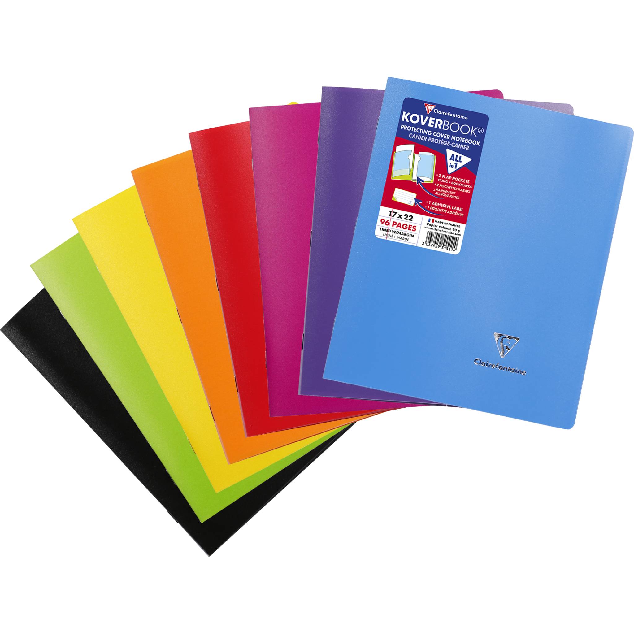 Clairefontaine 951511NRC 40x KB Heft Opak 17X22 48 Bl L+R 90G st