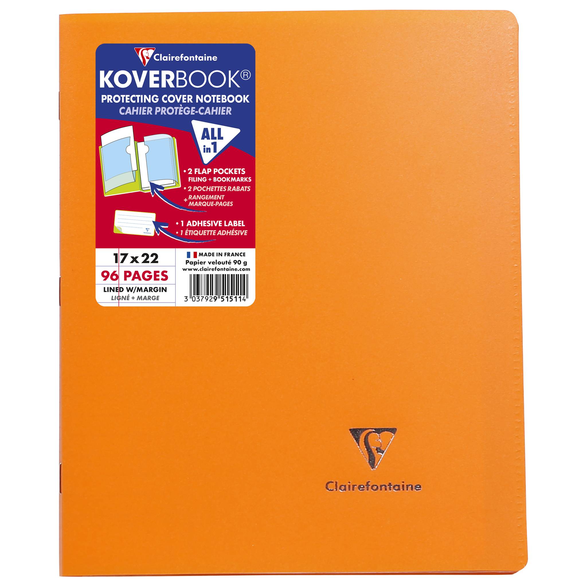 Clairefontaine 951511NRC 40x KB Heft Opak 17X22 48 Bl L+R 90G st