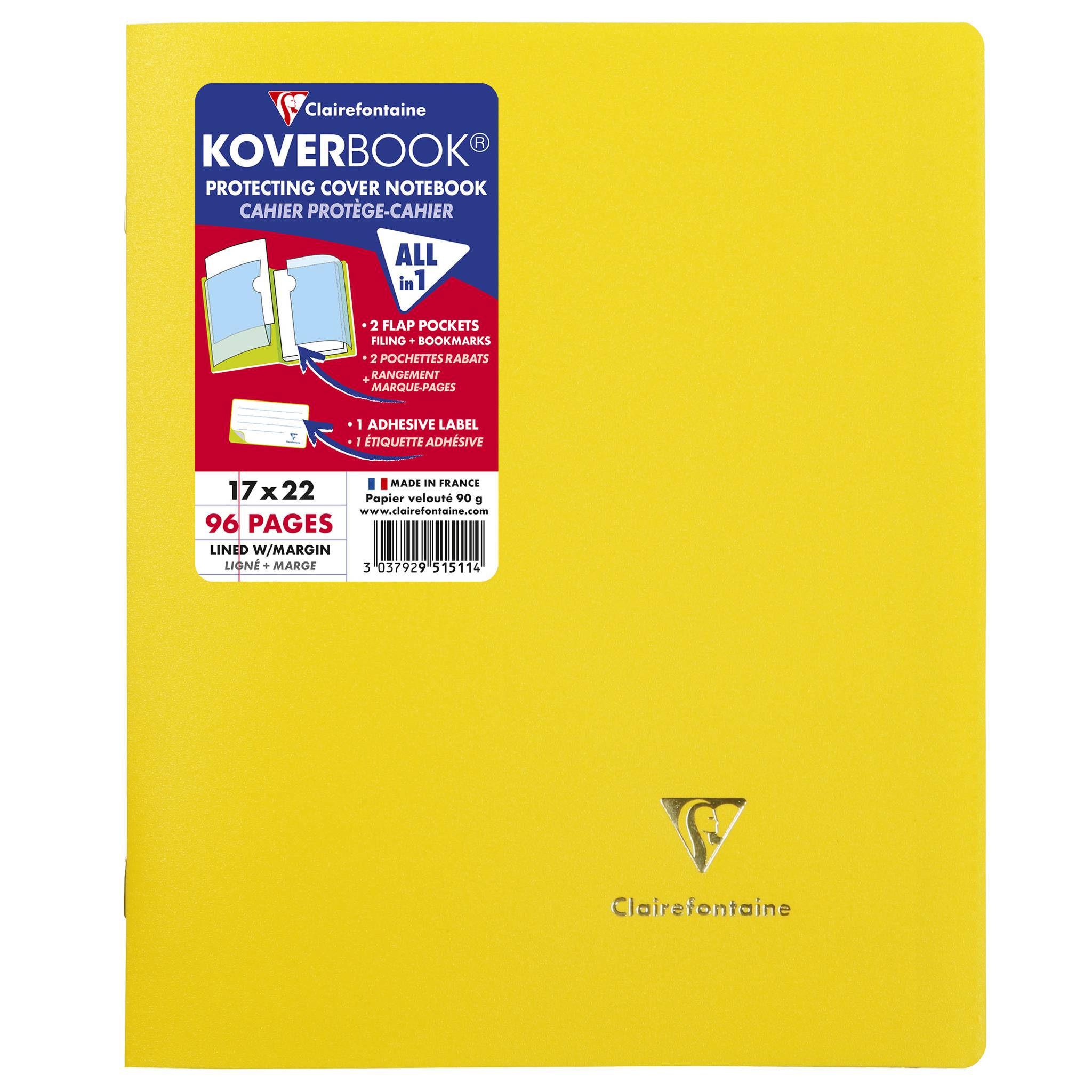 Clairefontaine 951511NRC 40x KB Heft Opak 17X22 48 Bl L+R 90G st