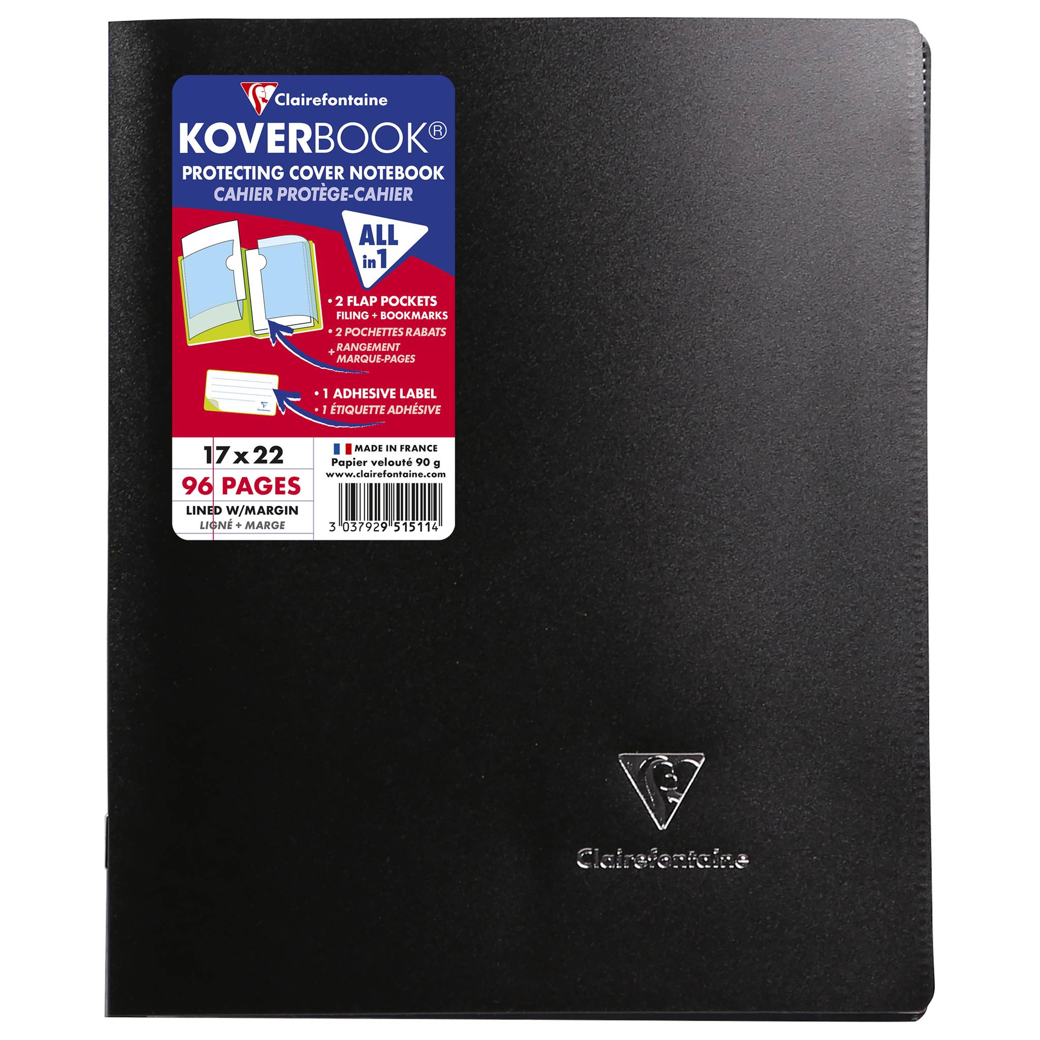 Clairefontaine 951511NRC 40x KB Heft Opak 17X22 48 Bl L+R 90G st
