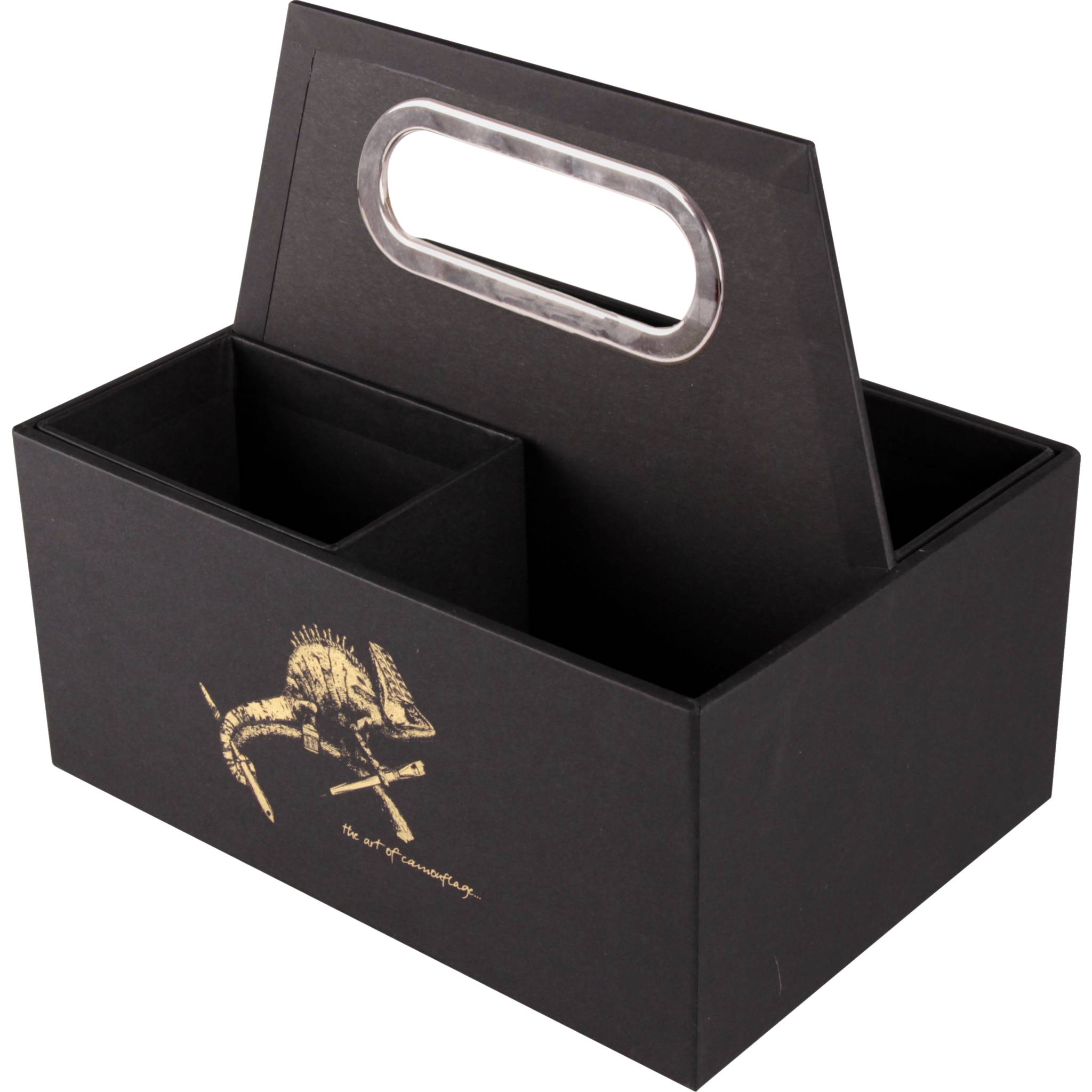 Clairefontaine 2x tragbare Box für Schreibaccessoires 22x14x19cm Schwarz 116031C