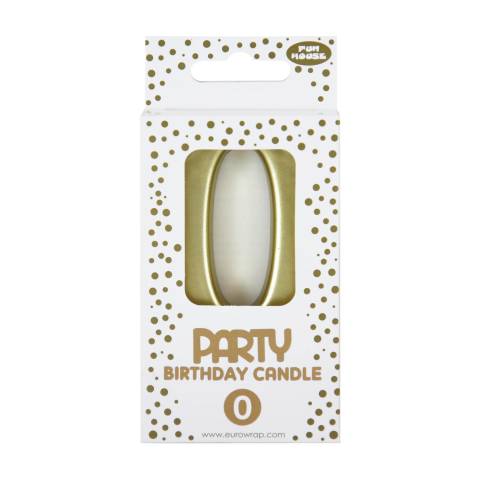 Clairefontaine 6x Goldene Geburstagskerze 0 - 6,3x10,5 cm - Gold 33700-0C