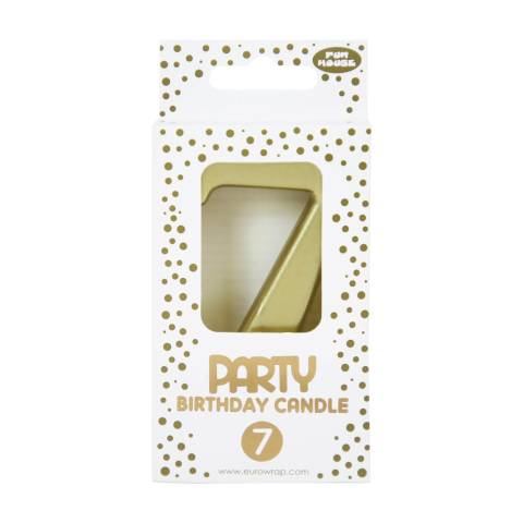 Clairefontaine 6x Goldene Geburstagskerze 7 - 6,3x10,5 cm - Gold 33700-7C