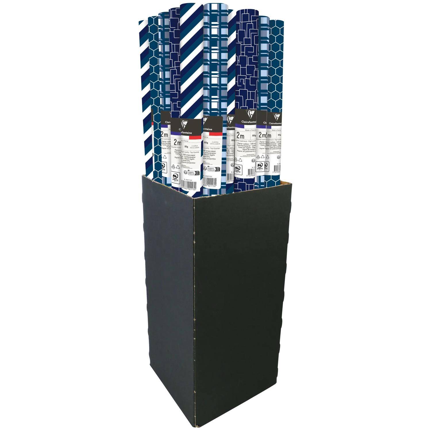 Clairefontaine 30x Geschenkpapier 80g, Rolle 2x0,70m, display Sortierung 202113C