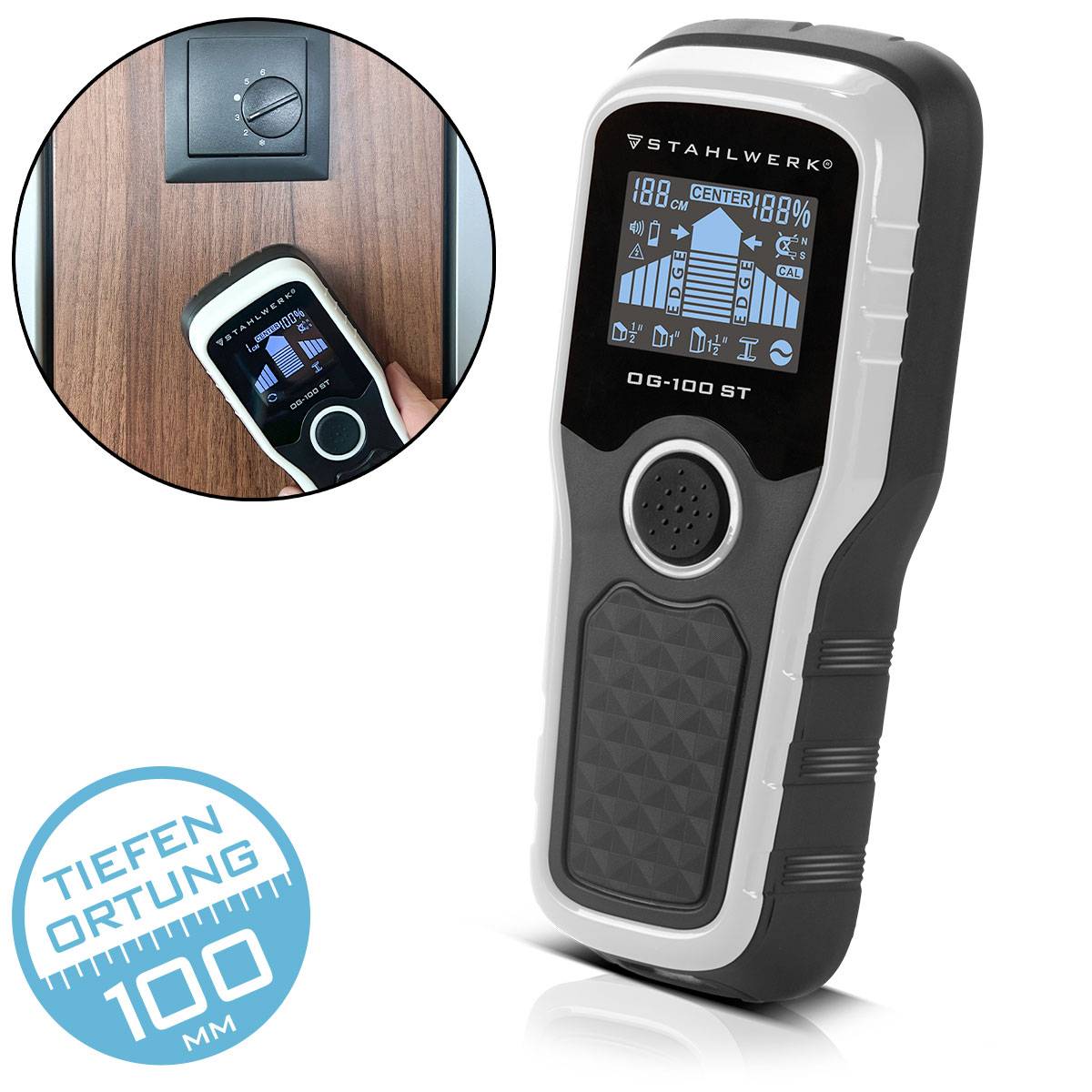 STAHLWERK Ortungsgerät OG-100 ST Wandscanner, Metalldetektor, Leitungssucher