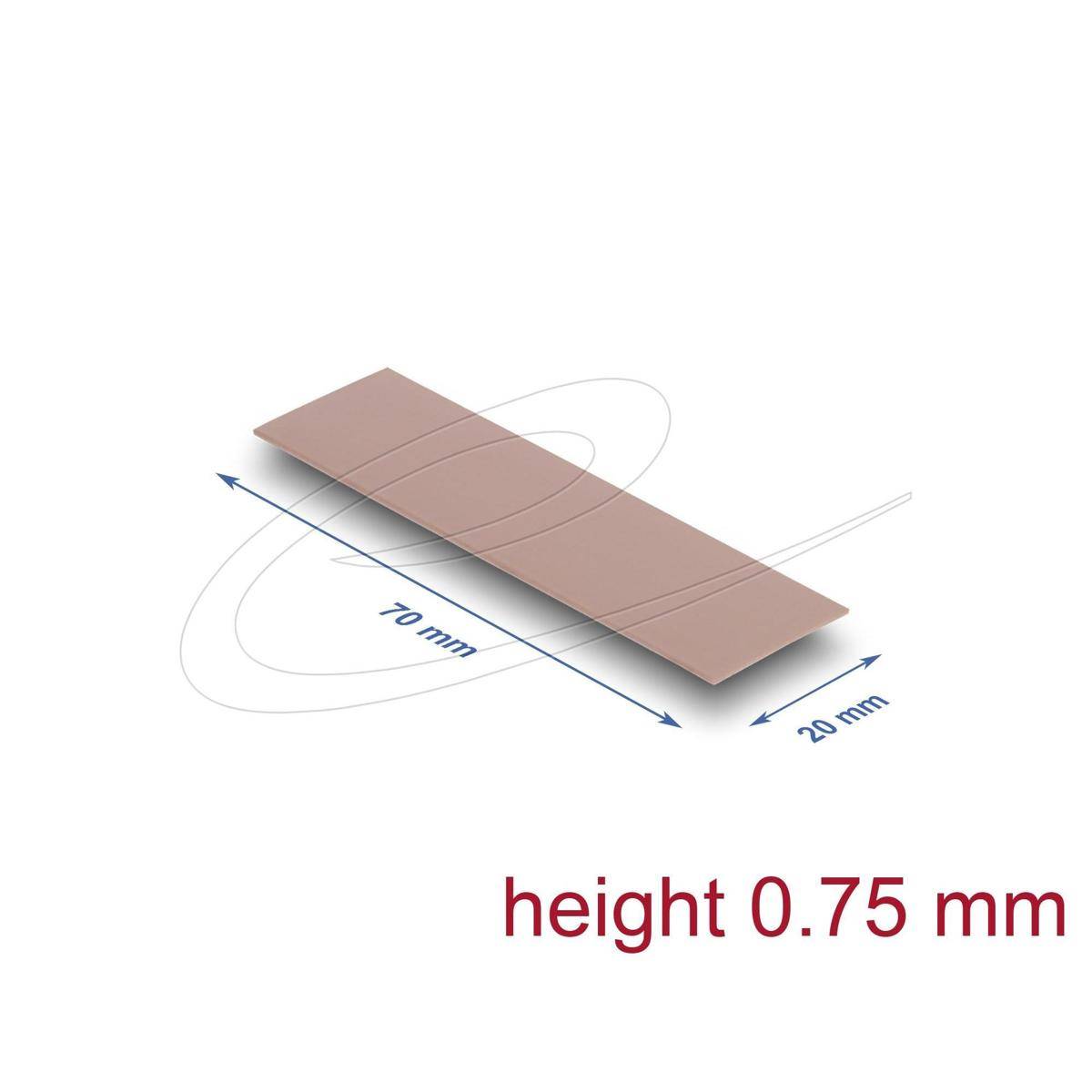Delock Wärmeleitpad 70 x 20 x 0,75 mm für M.2 Module 3,0 WmK - Silikonfrei
