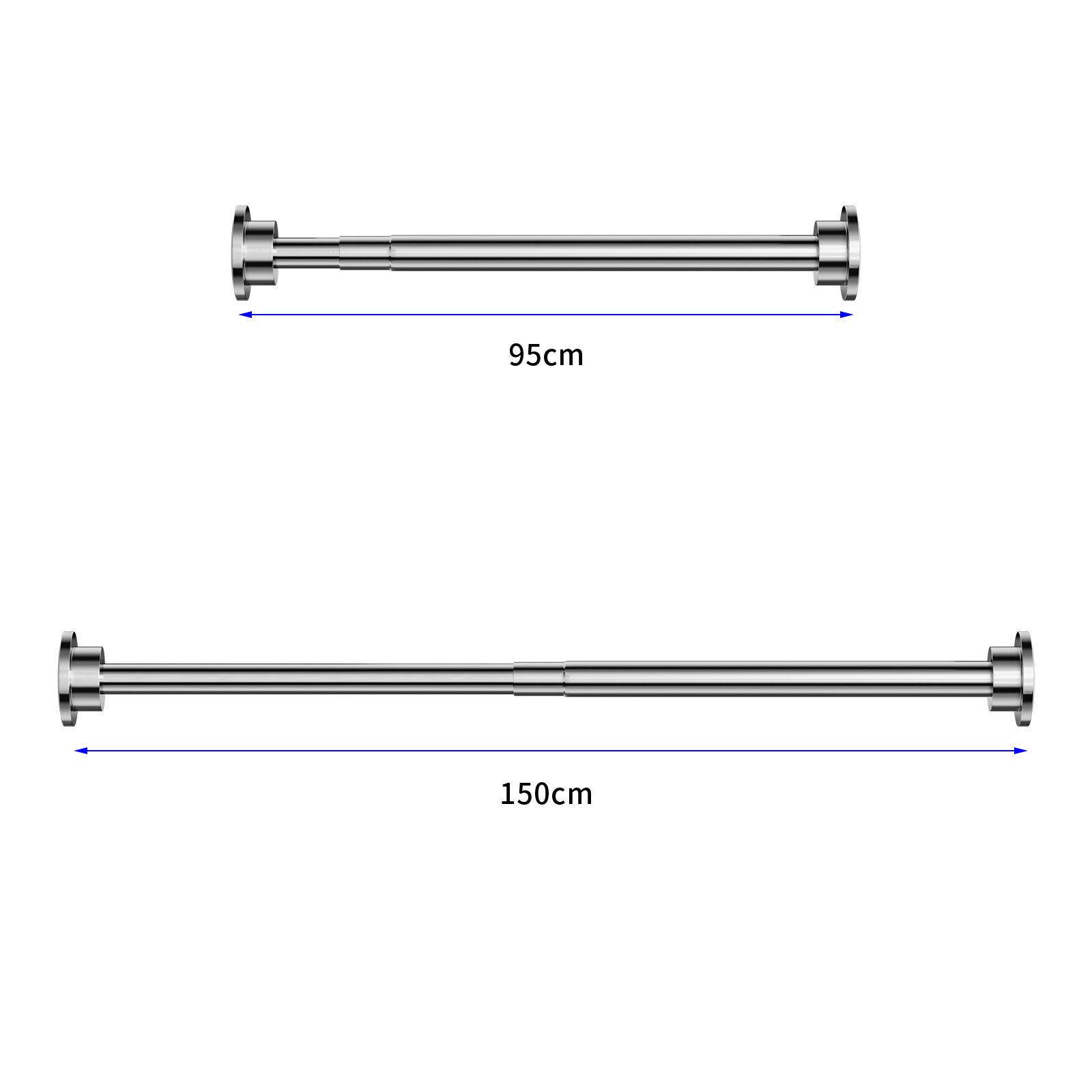 Duschvorhangstange Teleskop Klemm Vorhang Kleider Stange Duschvorhang Ständer Stange Edelstahl 95-150cm
