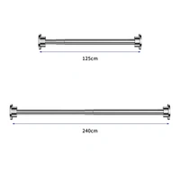 Duschvorhangstange Teleskop Klemm Vorhang Kleider Stange Duschvorhang Ständer Stange Edelstahl 125-240cm Duschvorhangstange Teleskop Klemm Vorhang Kleider Stange Duschvorhang Ständer Stange Edelstahl 125-240cm